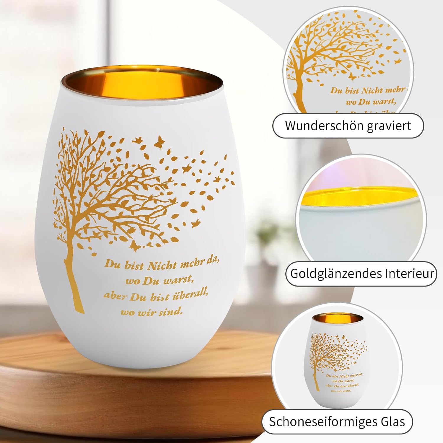 Mourning Gift, White Funeral Candle for Funerals and Memorial Parties, Elegant Tea Light as a Condolence Gift, 1 Piece in Matte White image number 2