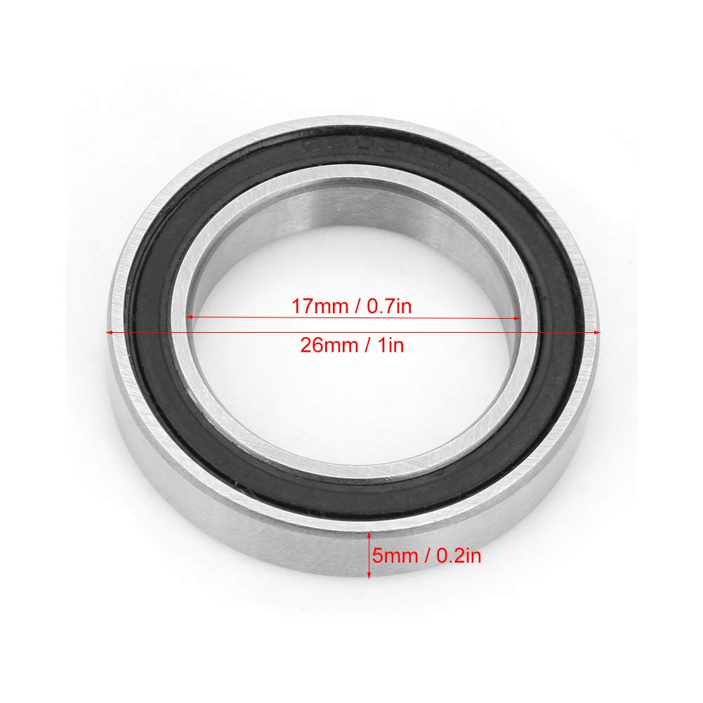RIZGHWOY 6803-2RS Deep Groove Rubber Sealed Bearings 10Pcs for Hobby Projects 17Mm*26Mm*5Mm image number 5