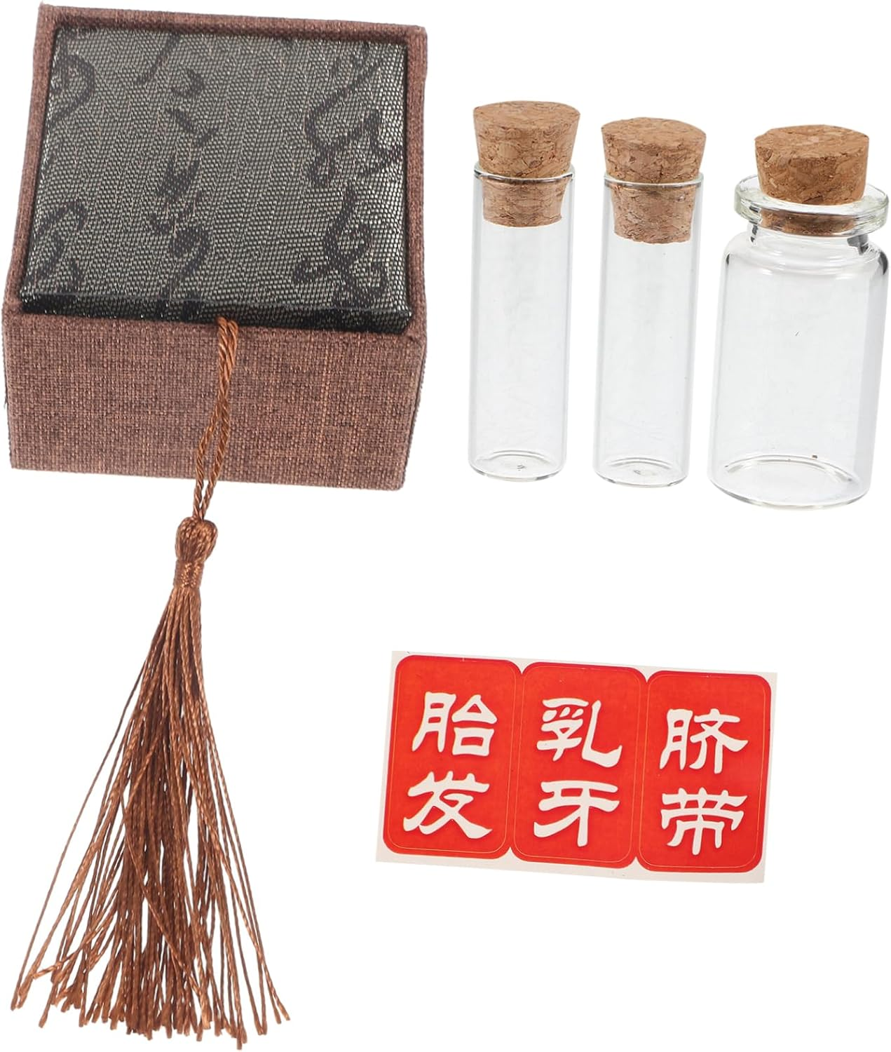 Baby Keepsake Holder Fetal Hair Box and Kids Teeth Keepsake Organizer Glass Set of 3 for Newborn Memory Collection Random Style