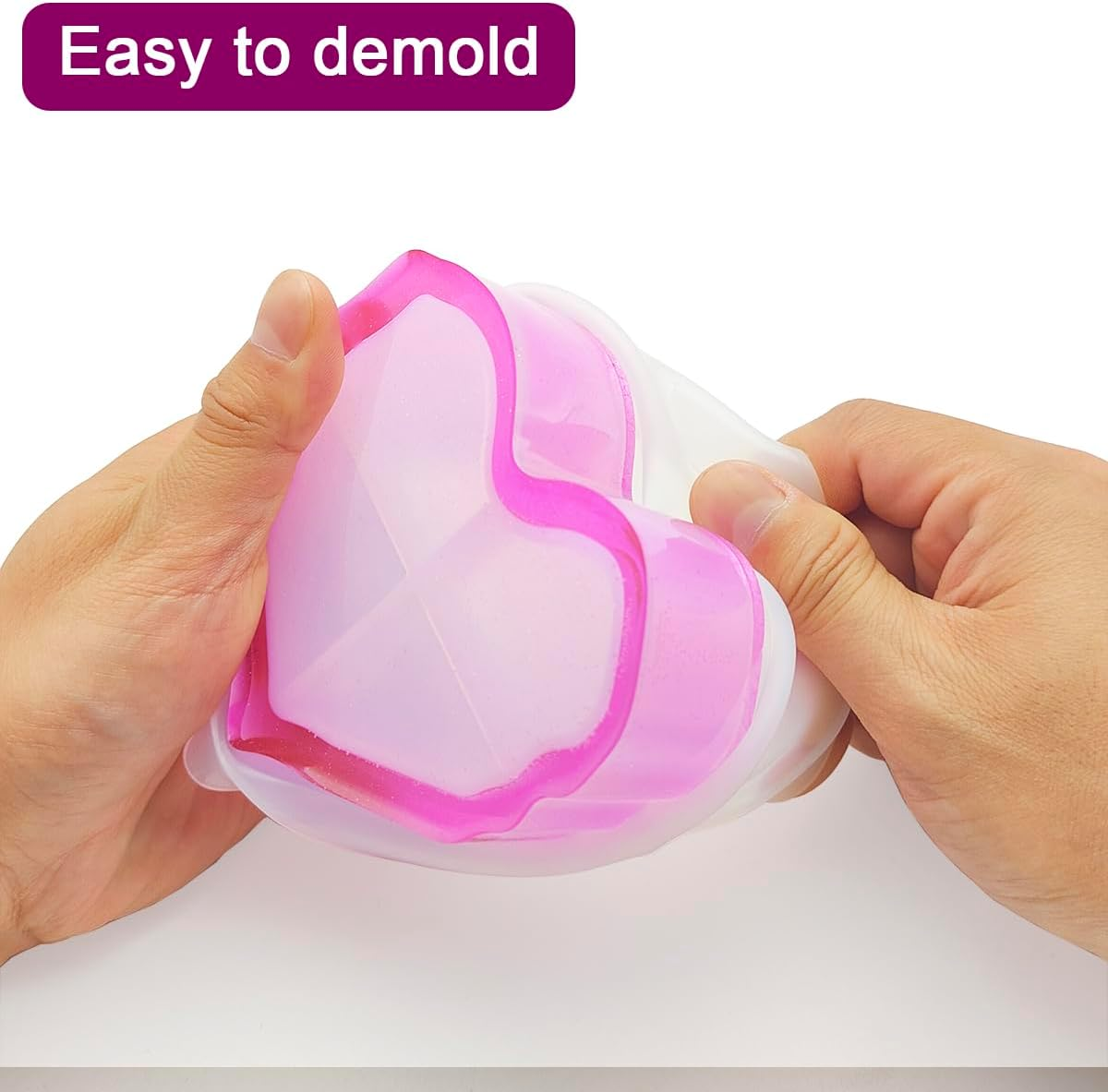 2 Pcs Rose Heart Jar Resin Molds with Lid, Finegood DIY Storage Box Resin Molds Silicone, Molds for Resin Casting Jewelry Candle Holder Candy Container image number 4