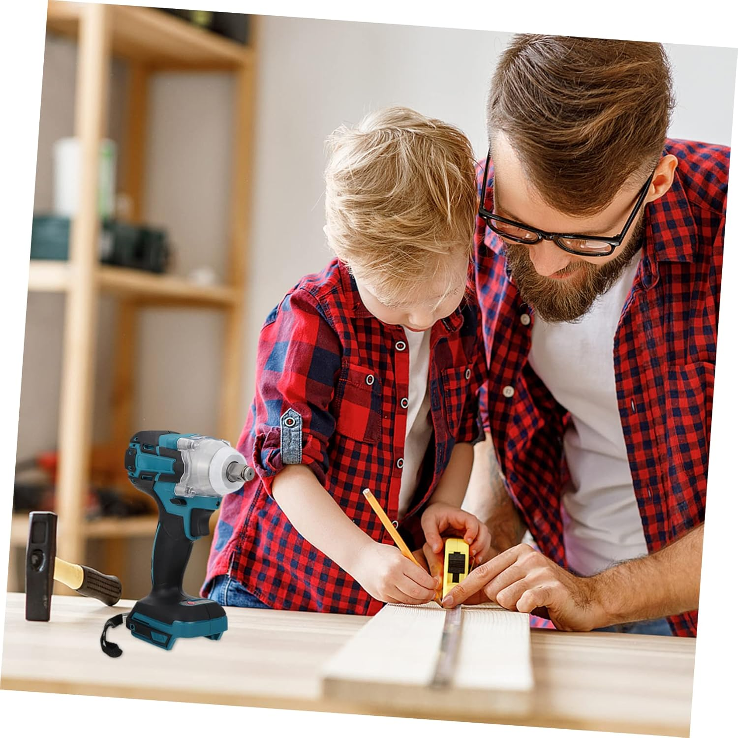 1 Set Cordless Electric Impact Wrench Rechargeable Lithium Battery Power Tool for Efficient Disassembly High Torque Compatible with Makita Battery Not Included image number 5