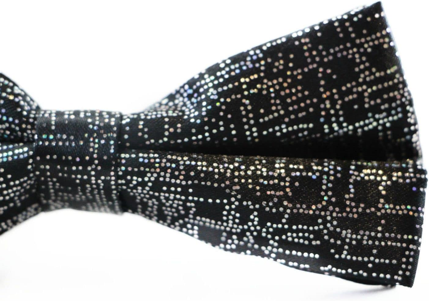 Mens Black Sparkly Glitter Patterned Bow Tie image number 1