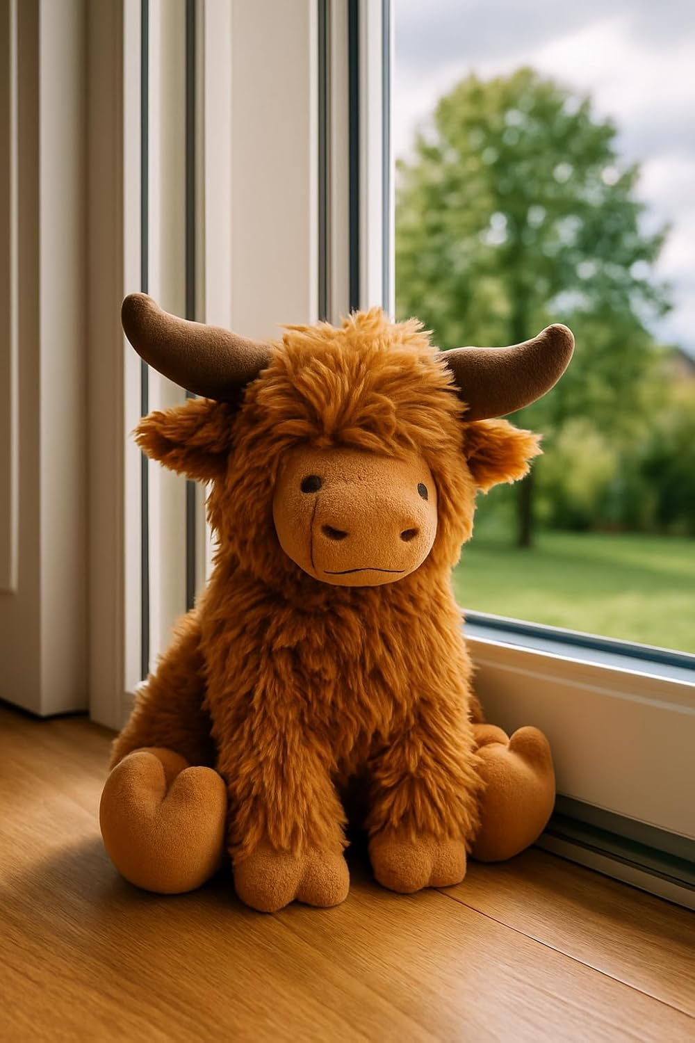 Khevga Fabric Door Stop Animal - High Quality Highland Cattle Door Holder, 1 Kg Weight, 23 Cm High, Rustic Design, Door Buffer Decoration for Living Room, Office & Children'S Room, Brown, Robust image number 5