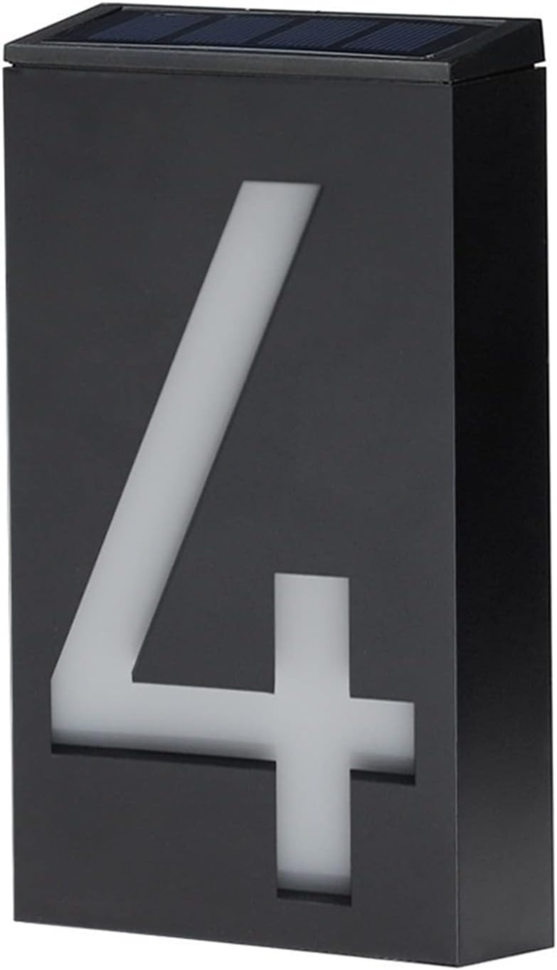 Solar House Number Light LED Illuminated Address Plaque for Houses Address Numbers Solar Powered LED Address Sign for Home Villa Yard Street 1