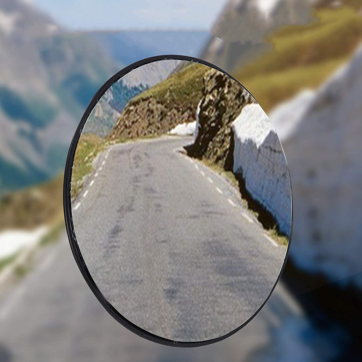 Dovhmoh 30Cm Wide Angle Security Road Mirror Curved for Indoor Burglar Outdoor Safurance Roadway Signal Convex Mirror(Black) image number 6