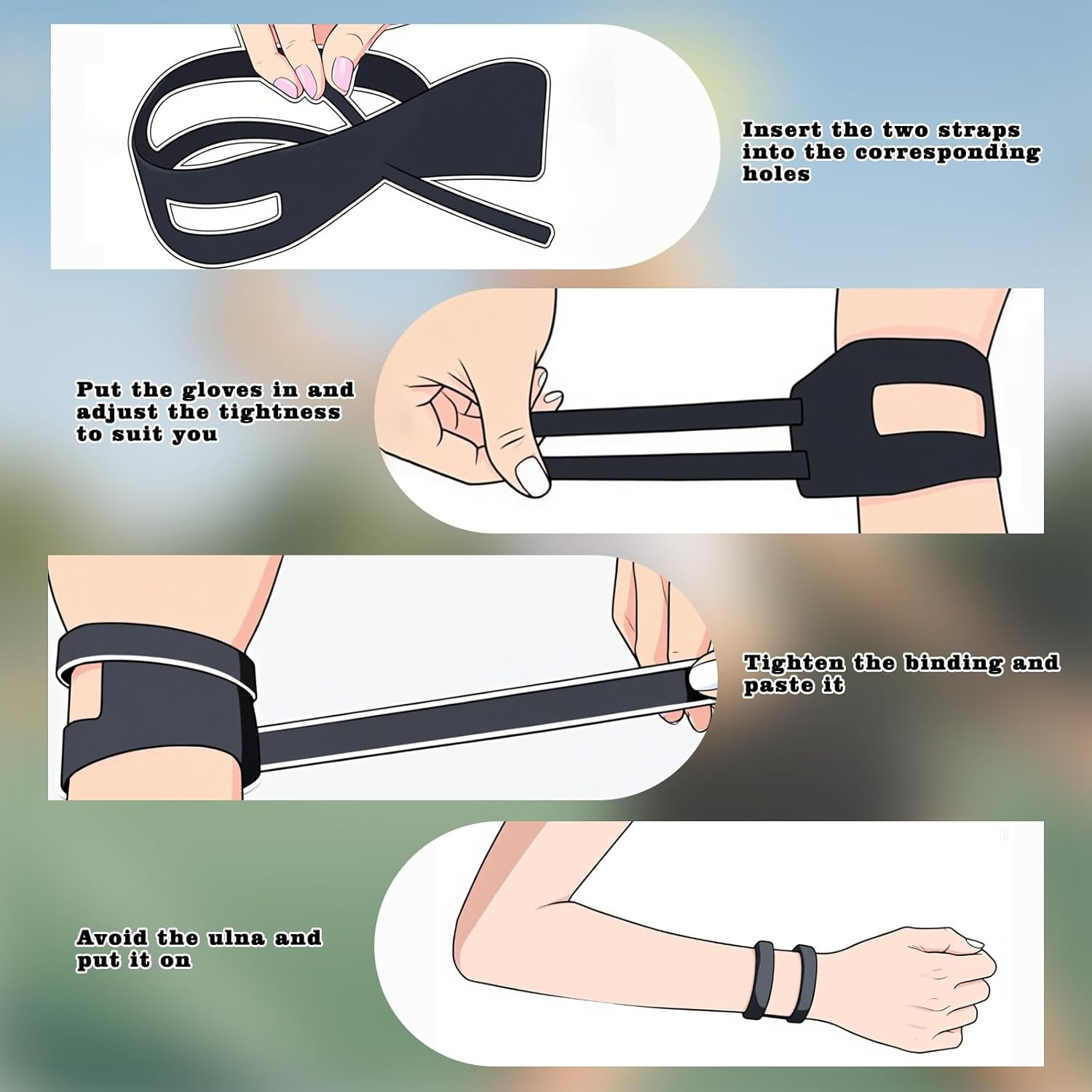 3 Pcs Black Wrist Brace Set - Adjustable Support Strap with Secure Fit, Hand & Wrist Stabilizer for Daily Activities, Versatile Band for Sports, Work, Gym & TFCC Support image number 4