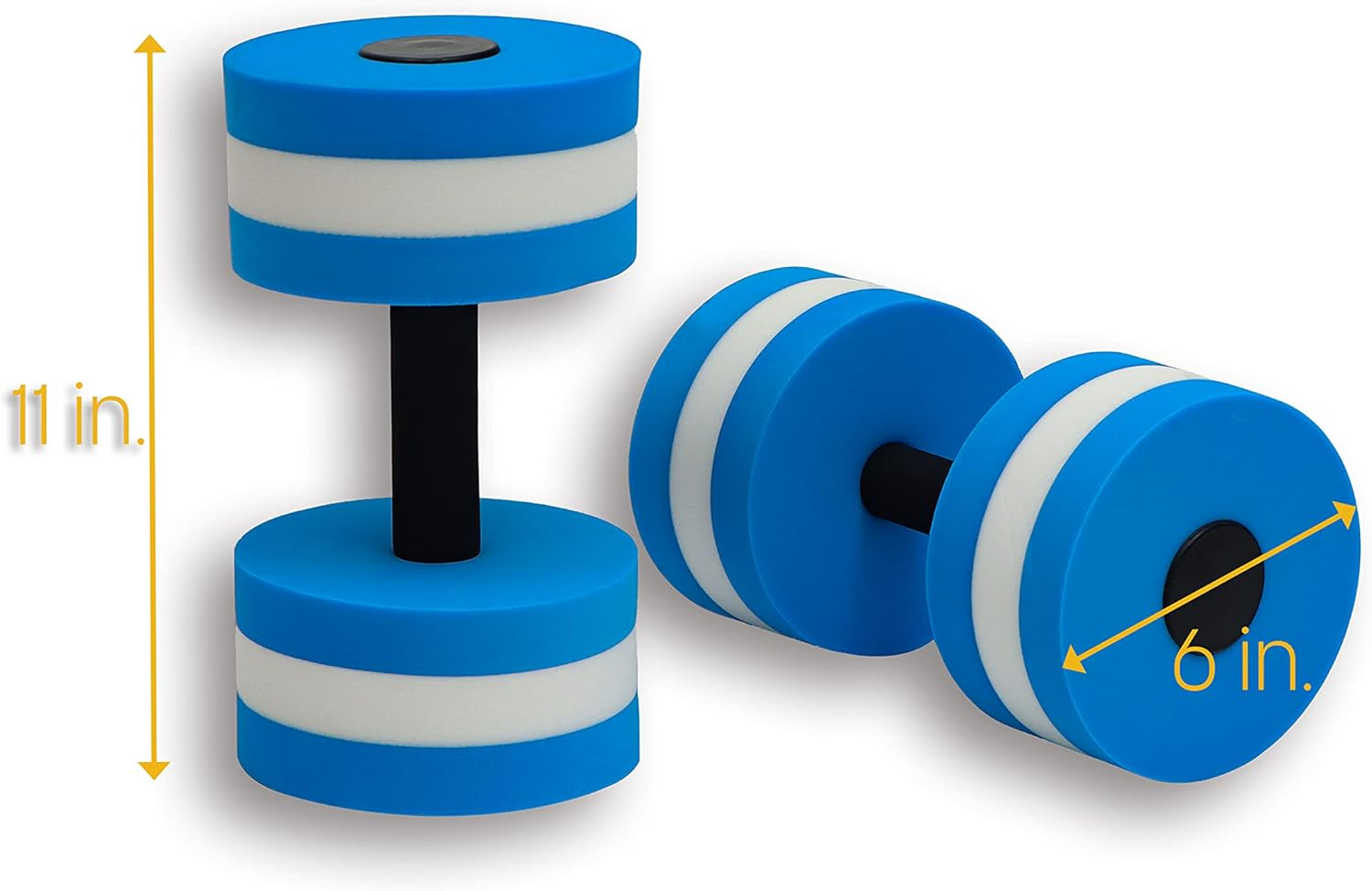 Lightweight Aquatic Exercise Dumbells - Set of 2 Foam - for Water Aerobics - by Trademark Innovations image number 2