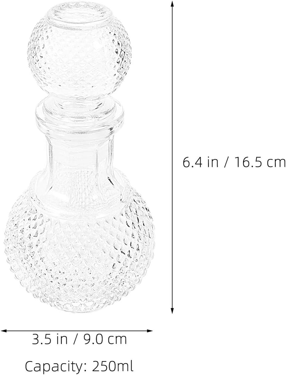 Hoement 2Pcs 250Ml Thickened Glass Liquor Bottles Wine Decanter Set with Earth Design for Home Bar and Hotel Serving image number 6
