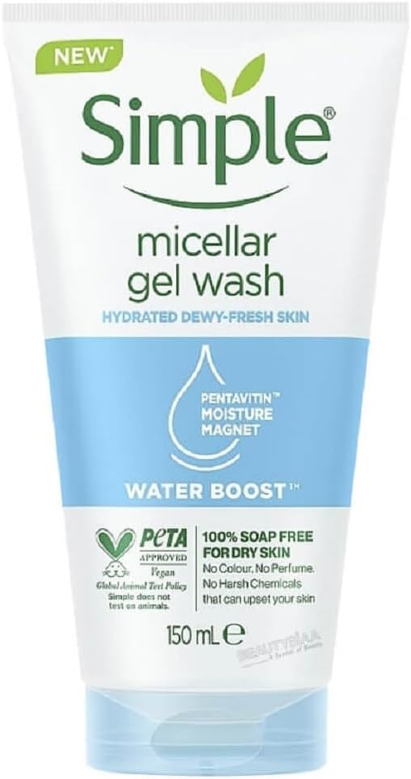 Simple Water Boost Micellar Facial Gel Wash, 148Ml image number 1
