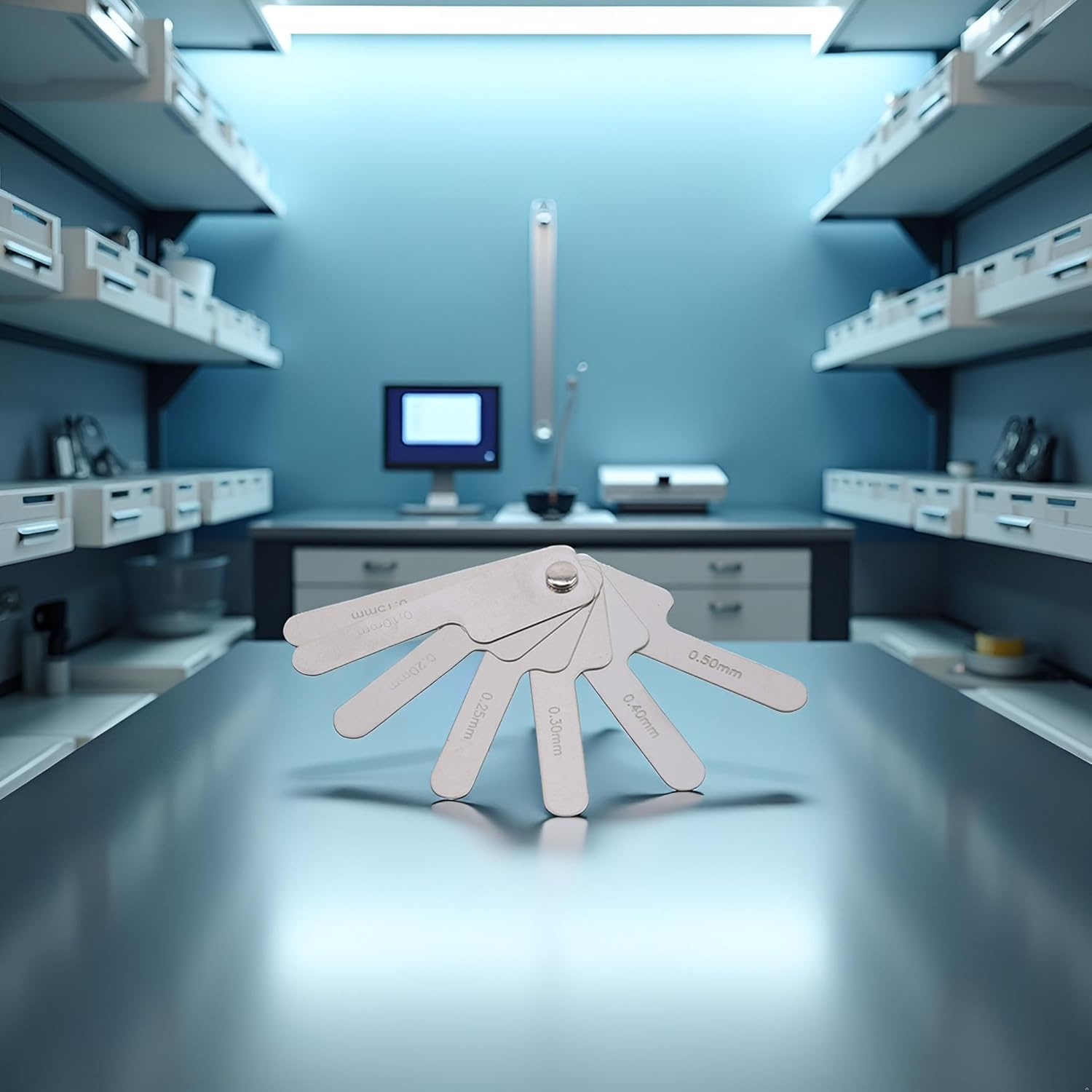 Dental Orthodontic Interproximal Enamel Reduction Stainless Steel Ipr Gauge Ruler 0.1-0.5 Mm, Metric and Imperial Measuring Tool image number 3