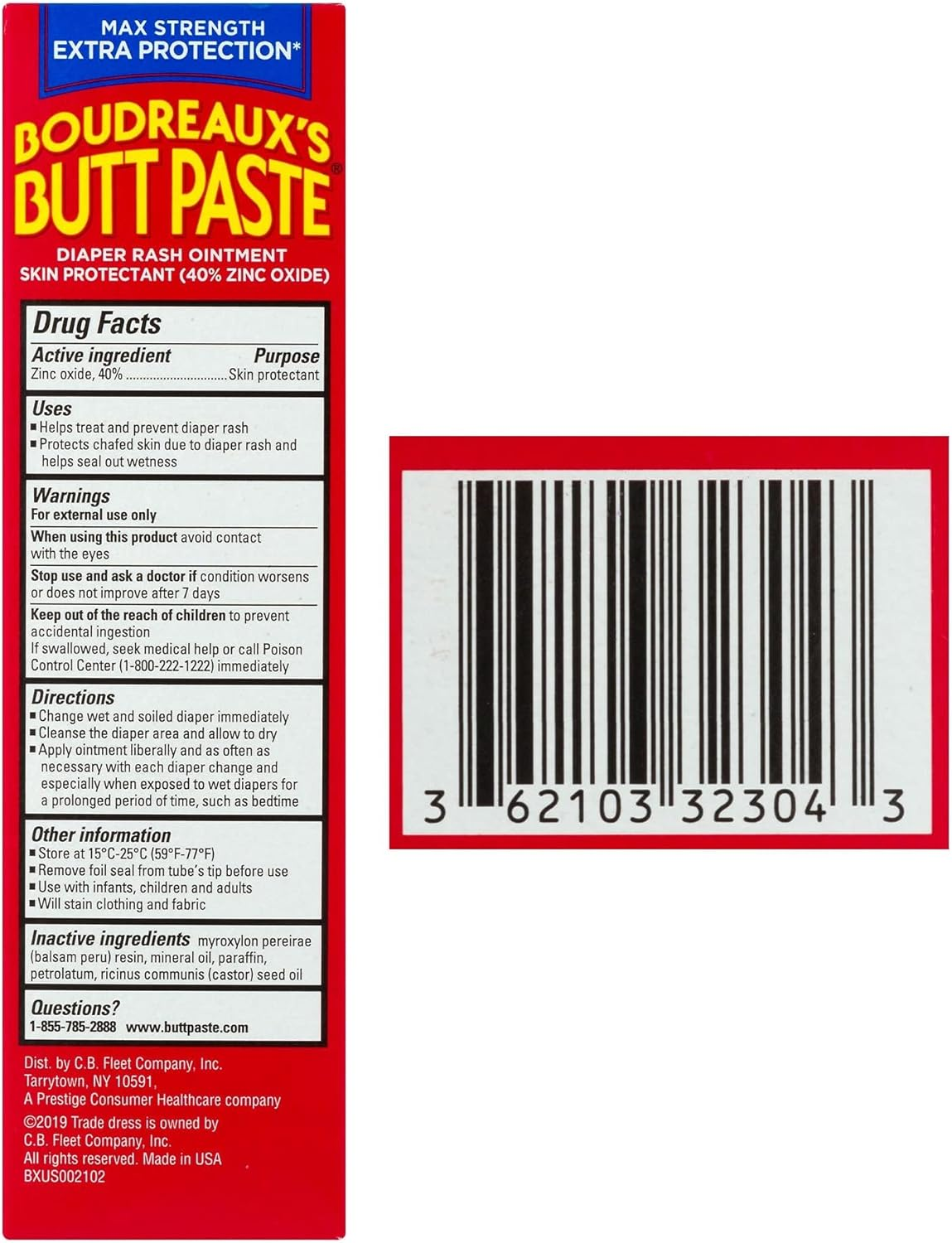 Boudreaux'S Butt Paste Diaper Rash Ointment | Maximum Strength | 4-Ounces Tube | 1-Unit image number 6