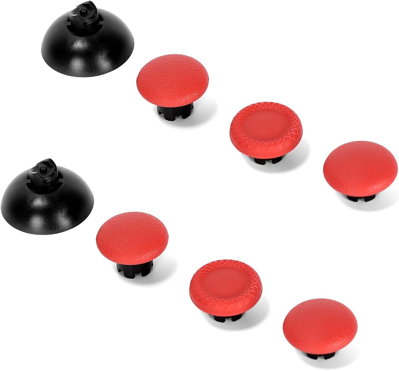 Ruimou 8Pcs Black Silicone Anti-Slip Game Controller Thumb Grip Cap and Base Compatible with Ps4/Compatible with Ps5/Compatible with Xbox X Series Etc