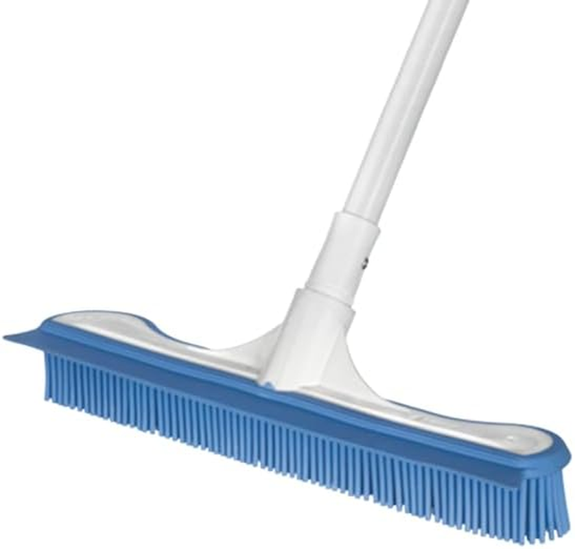 Oates Electrostatic Telescopic Broom with Extendable Steel Handle | Floor Pet Hair Remover | Indoor Outdoor Rubber Broom Tile Cleaner Brush image number 1