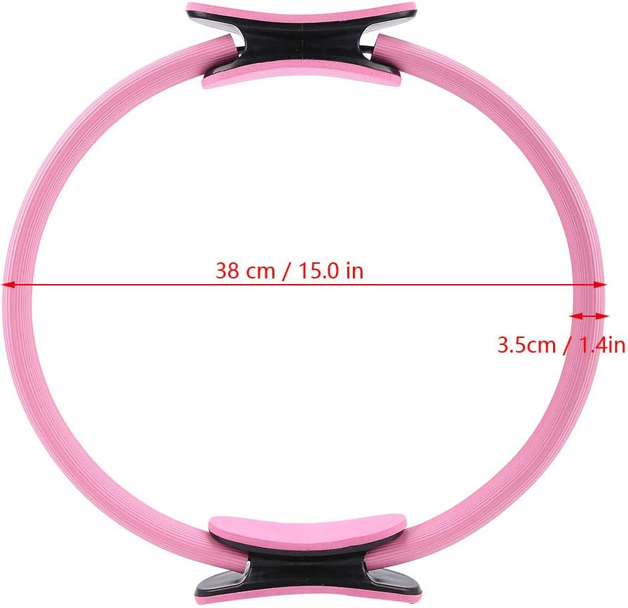 Pilates Ring Circle, Fitness Ring Magic Circle, 4 Colors 1.4In Dual Grip Yoga Ring Resistance Circle for Thighs and Legs Fitness - Black image number 2