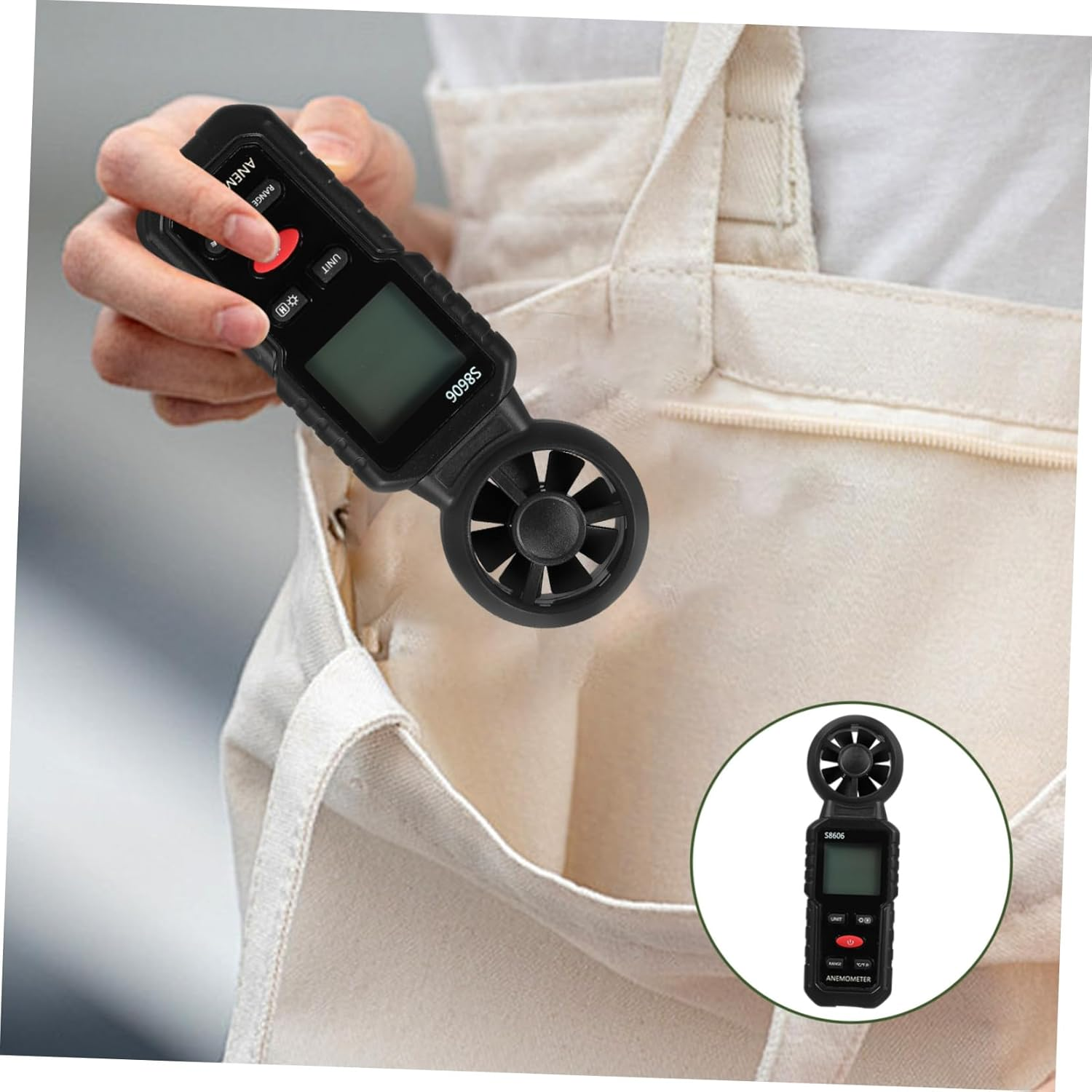 UPKOCH High Precision Digital Handheld Anemometer Wind Gauge with Screen Display for Accurate Air Velocity and Wind Speed Measurement Outdoor Weather Monitoring Tool image number 1