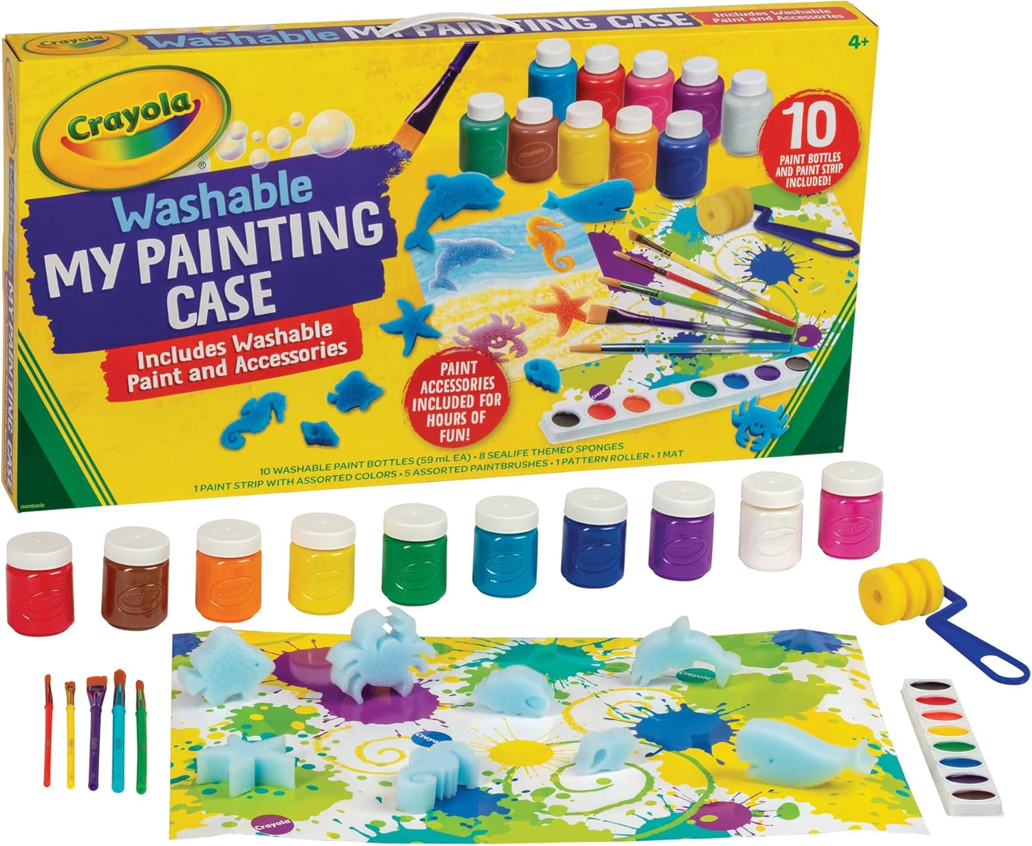 Crayola Washable My Painting Case, Activity Set for Kids, Includes Washable Paint and Accessories for Hours of Fun, Set for Little Artists image number 1