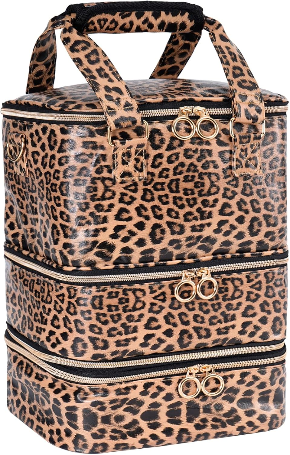 Uross Nail Polish Organizer Bag Holds 30 Bottles Polish & Kit -Nail Polish Storage Organizer Nail Lamp Case Supplies Organizer Case for Nail Tech Big - Black image number 3