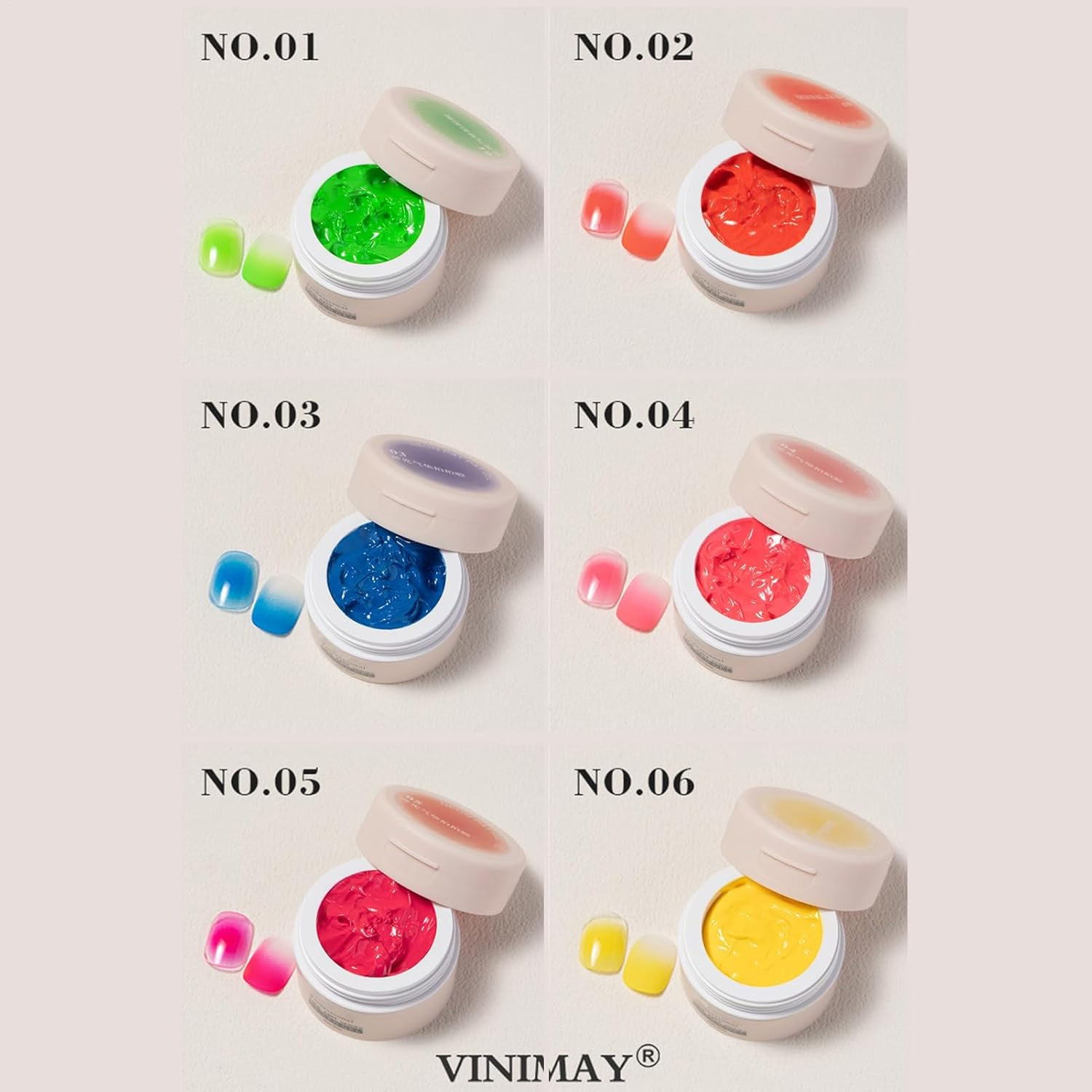 Rronnoy Patting Gel | 6 Colors Gradient Nails Pat Painting Gel | Beauty Care Products Gradient Sponge Pat Manicure Art for Women Salon Girl Beginner Home image number 6