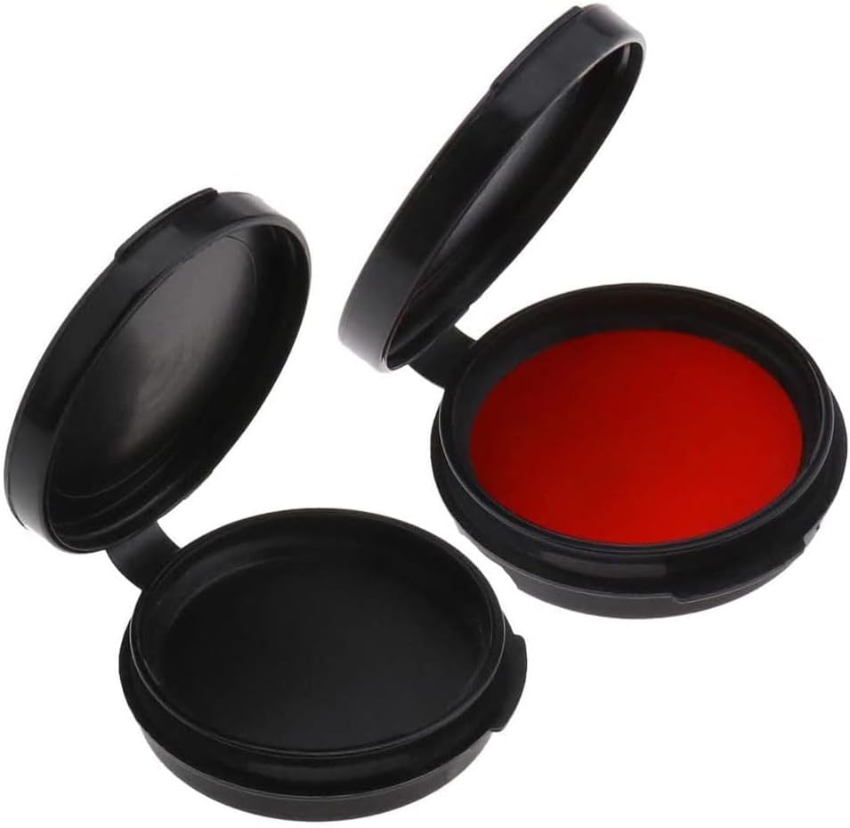 2Pcs WALFESHOO Thumbprint Ink Pads Ink Pad Stamp Pad for Office Notary Supplies Identification Security ID Fingerprint Cards Law Enforcement Fingerprint (Black)