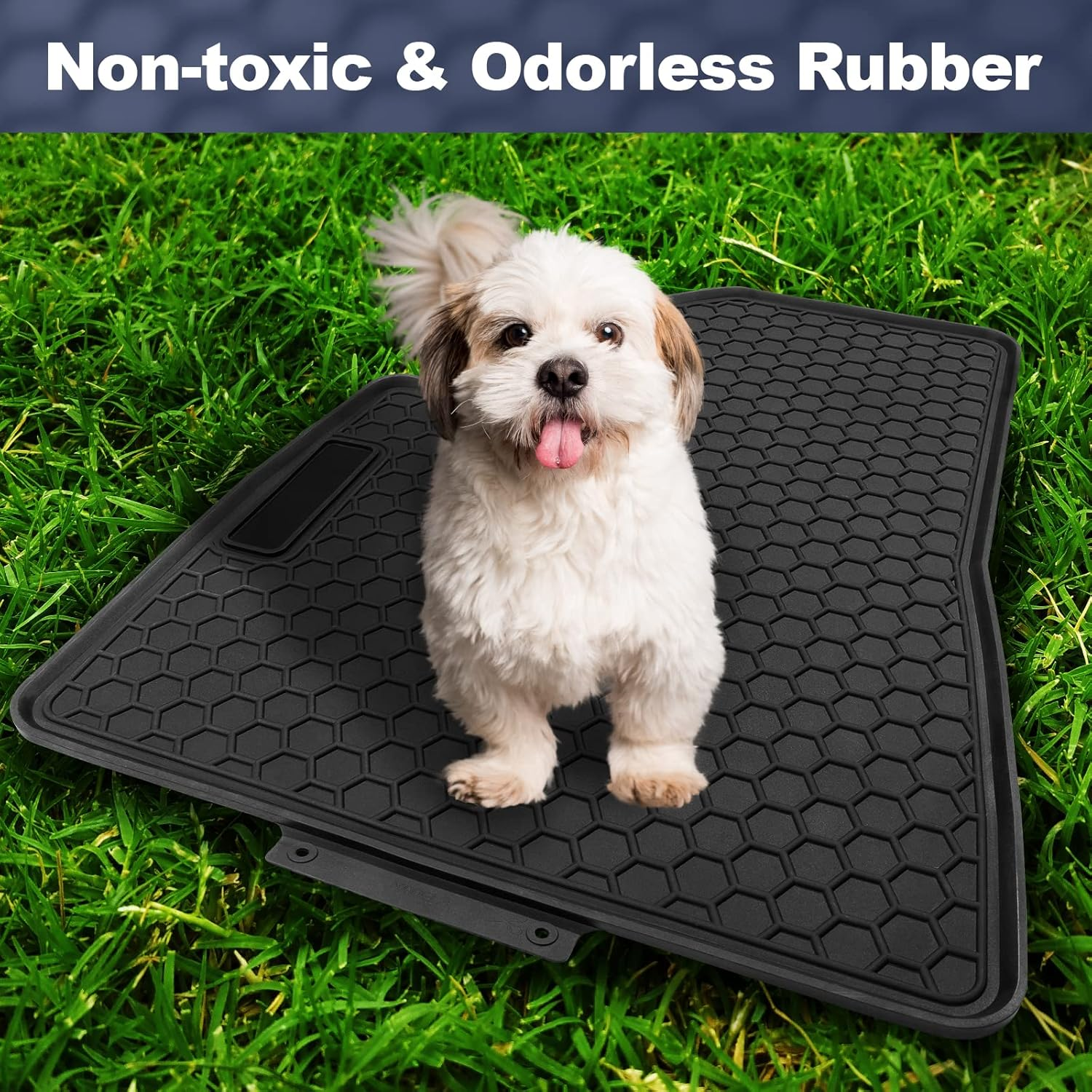 Spurtar for Tesla Model 3 Floor Mats 2017-2025, Car Floor Mats All Weather Automotive with 3D Extended Edge, 3 Pack Honeycomb Design Front & Rear Rubber All-Weather Protector, Black image number 2