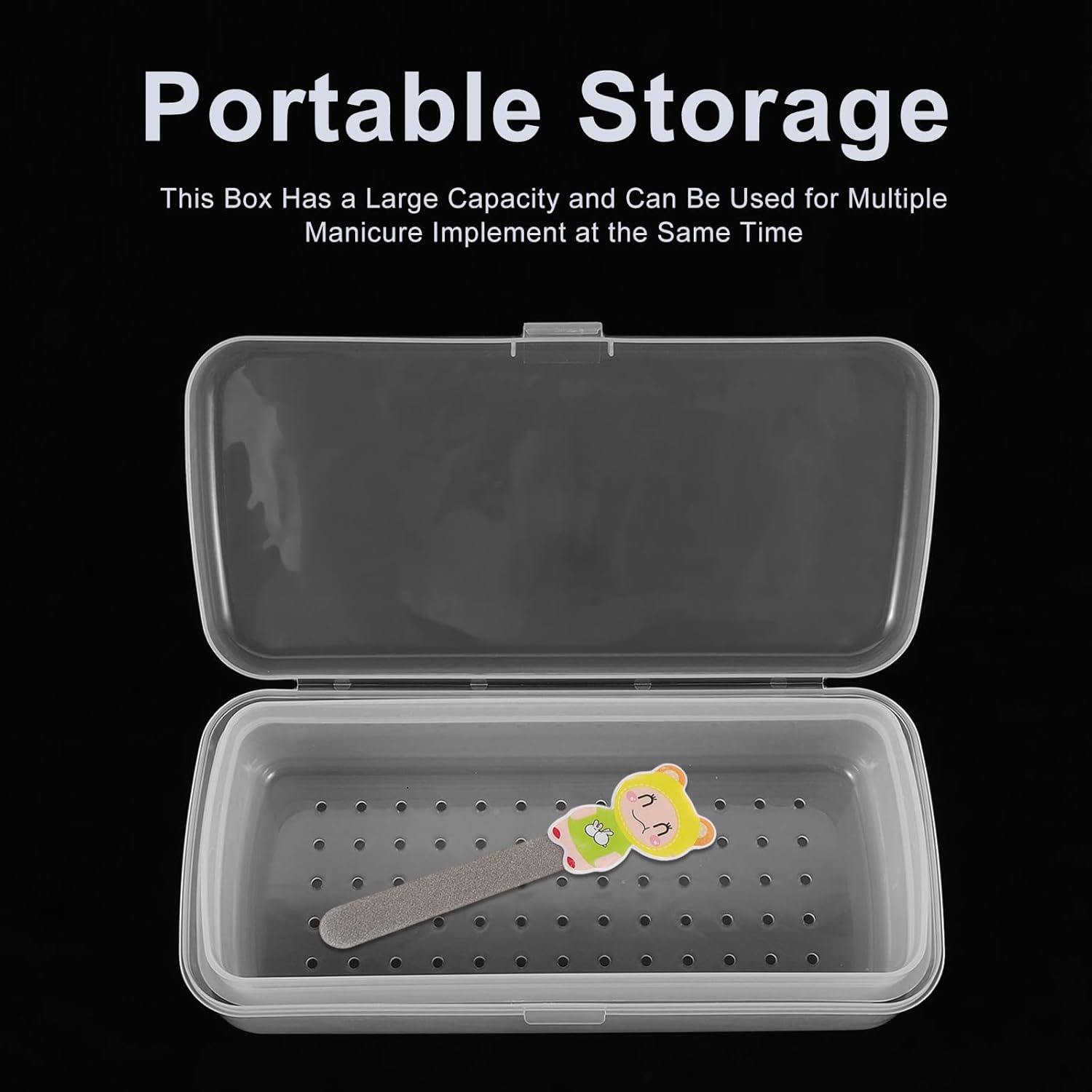 DECHOUS Nail Tool Cleaner Box: Dual-Layer Nail Tool Sterilizer Box with Detachable Insert Case - Manicure Transparent Case for Beauty Salons Organizing Cleaning image number 2