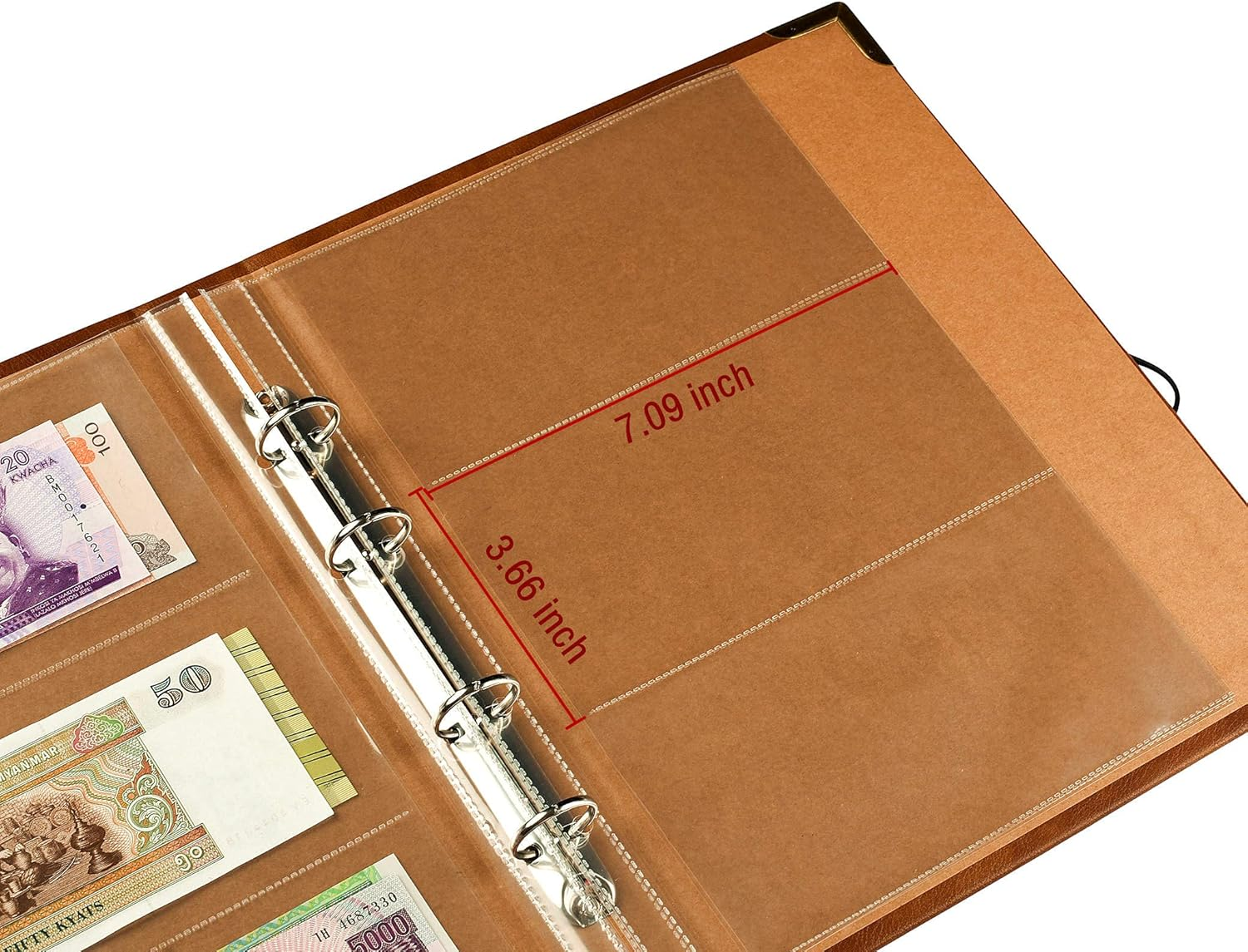 Ettonsun 120 Pockets Currency Paper Money Collection Book Album Dollar Bill Holder Sleeves for Collectors Currency Banknote Stamp Collecting Supplies image number 6