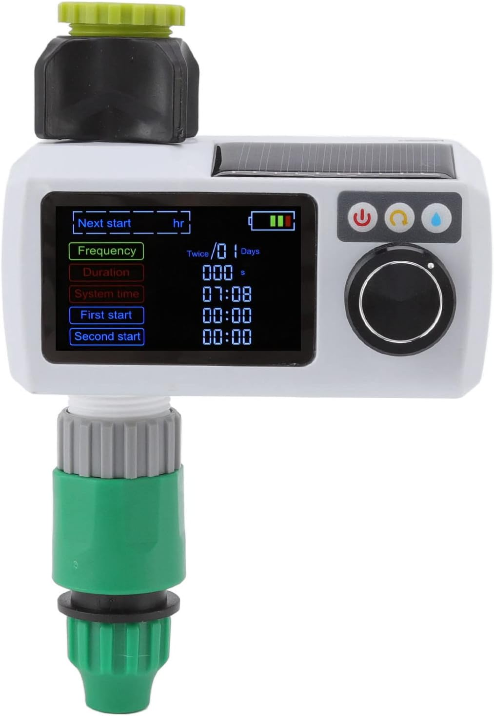 Solar Sprinkler Timer, Rain Detection Solar Power Large Screen Self Check Irrigation Timer for Garden for Courtyard for Balcony image number 4