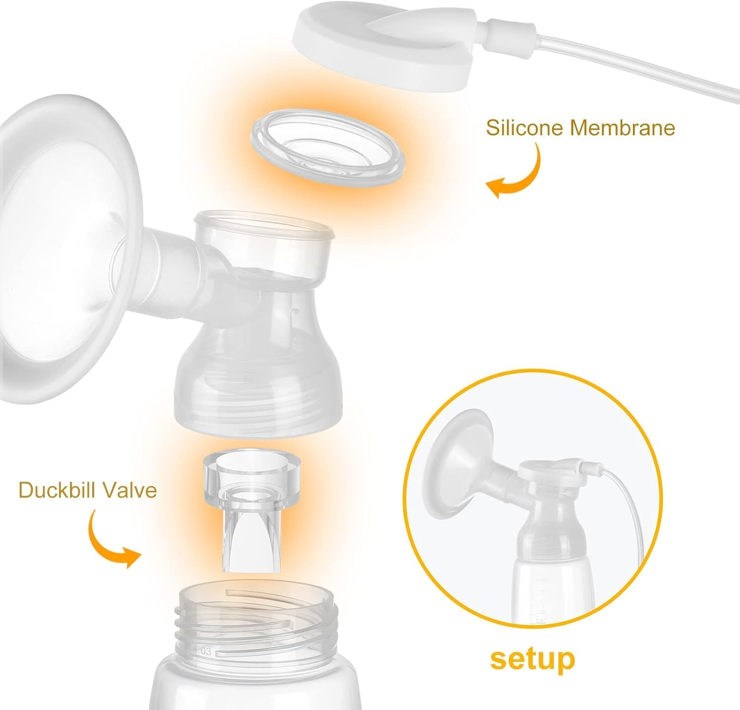 Duckbill Valve and Silicone Diaphragm,Compatible with Momcozys9/S12/S9Pro/S12Pro/Tsrete，Pump Parts/Accessories (10 Piece Set) image number 3