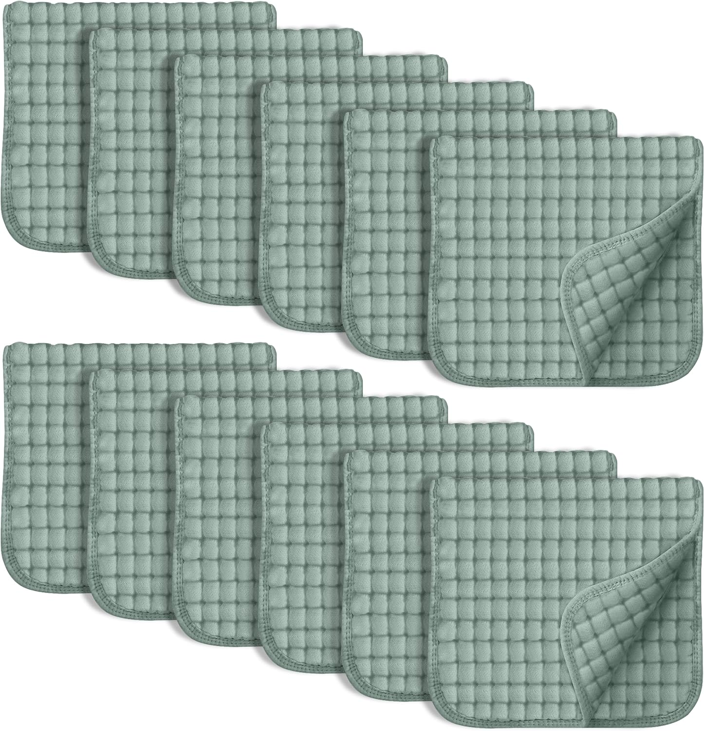 SWEET DOLPHIN 12 Pack Muslin Burp Cloths Large 100% Cotton for Baby - Essentials Extra Absorbent and Soft Boys & Girls Milk Spit up Rags Newborn Registry White, 20/'' X10/'' (Sd-Burp-12P-White)