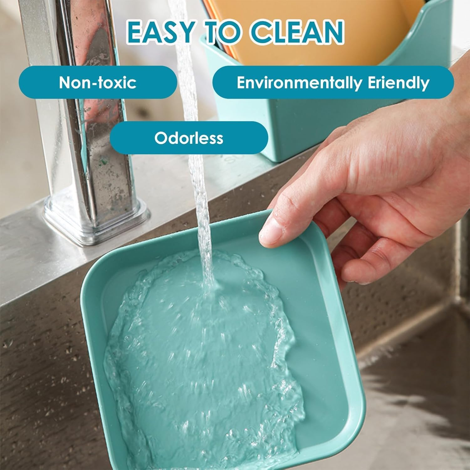 Square Shallow Cat Food Dish Cat Bowl,6Pcs Square Shallow Wide Cat Wet Food Flat Bowl image number 1