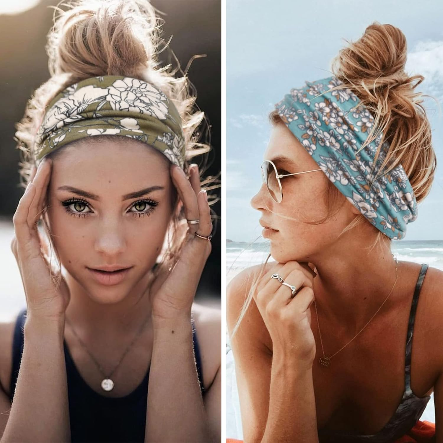Heatunk 6-Pack Boho Wide Headbands for Women: Fashionable Hair Accessories for Yoga, Workouts, and More image number 4
