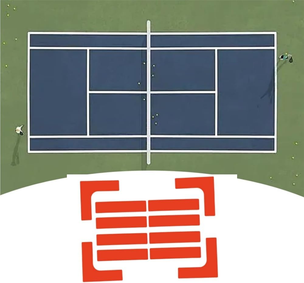 HIDOSNG Court Line Marker Kit | Court Throw down Markers,Anti-Slip Portable Tennis Sports Throw down Accessories for Driveway School Gym Park Outdoor Training Field Backyard（Red） image number 4