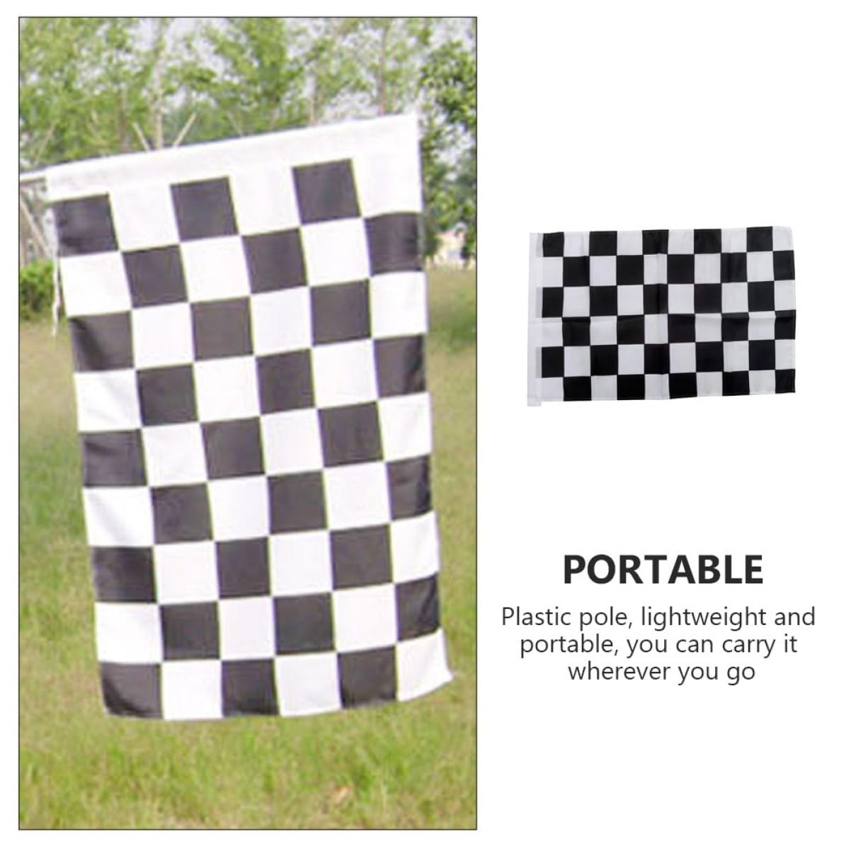 BESPORTBLE Starting Flag for Sports Games Checkered Racing Flag Race Car Decorations Hand Held Flag Party Decorations image number 1