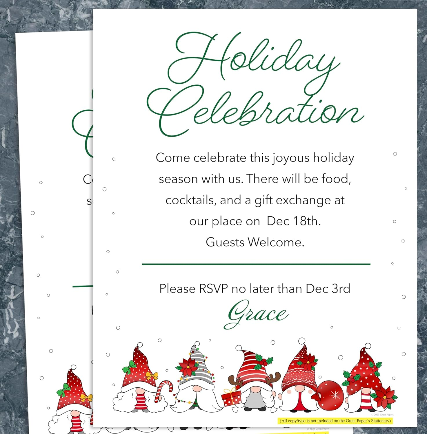 Great Papers! Holiday Gnomes Foil Letterhead, for Invitations, Announcements and Personal Messages, Printer Friendly 8.5" X 11", 25 Pack (2023042) image number 4