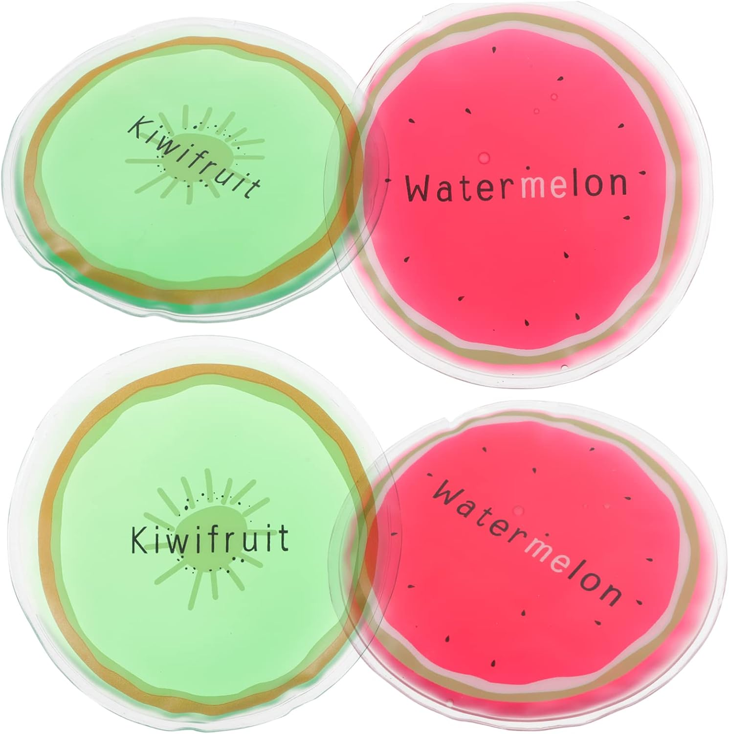 Gatuida 4Pcs Fruit Themed Ice Packs Reusable Gel Ice Packs for Decorative Cold Compresses Kiwi Watermelon and Injuries for Camping and Home Use