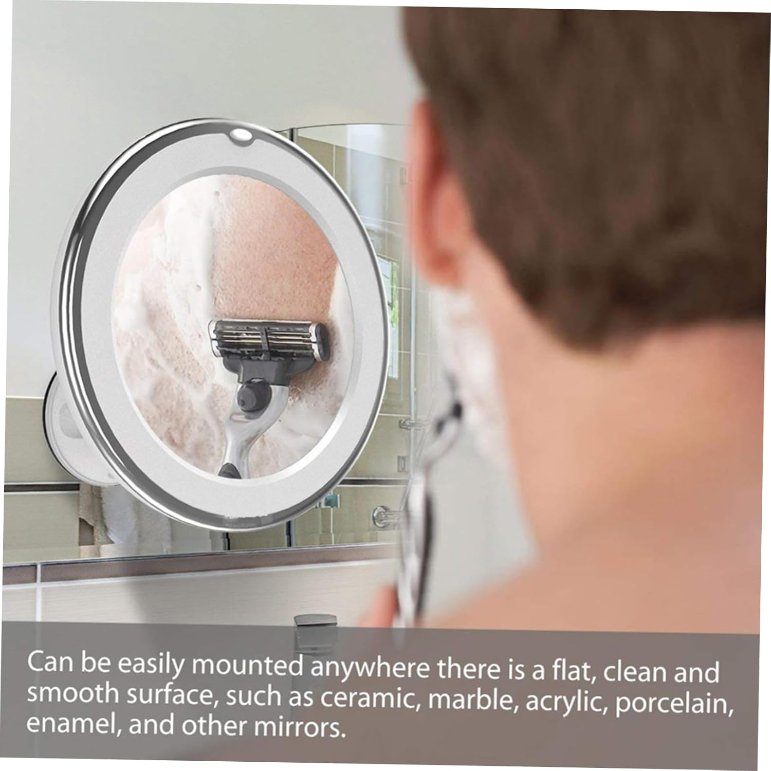 EPIGEIST 7X Magnifying Makeup Mirror with Led Light White Portable Vanity Mirror with Suction Cup for Bathroom Use without Battery image number 4