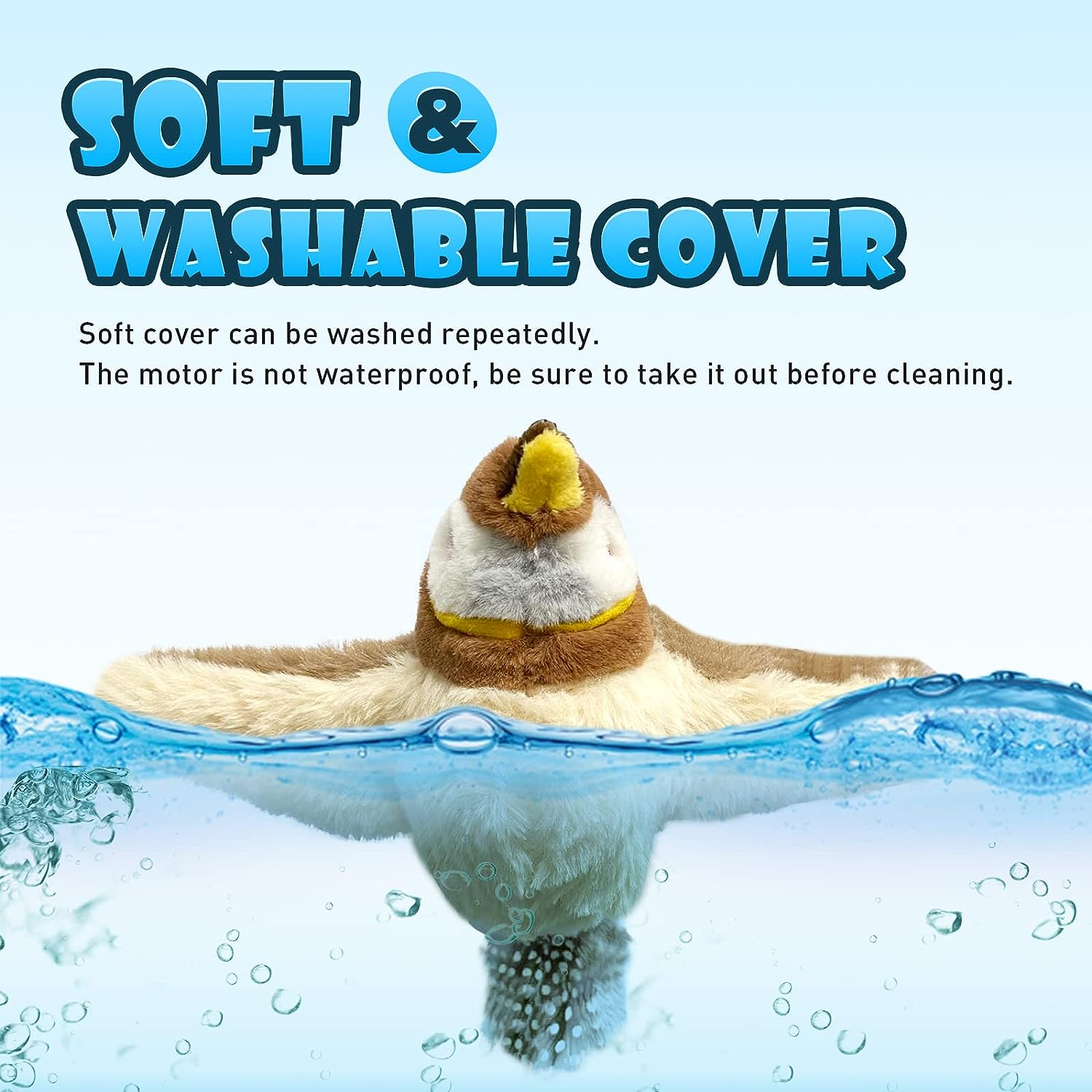 Kreizygo Cat Toys, Flapping Wings Sparrow, No Flying, Chirping Bird Interactive Catnip Toy for Kitten or Small Dogs, Touch Activated, Rechargeable - Bluebird image number 2