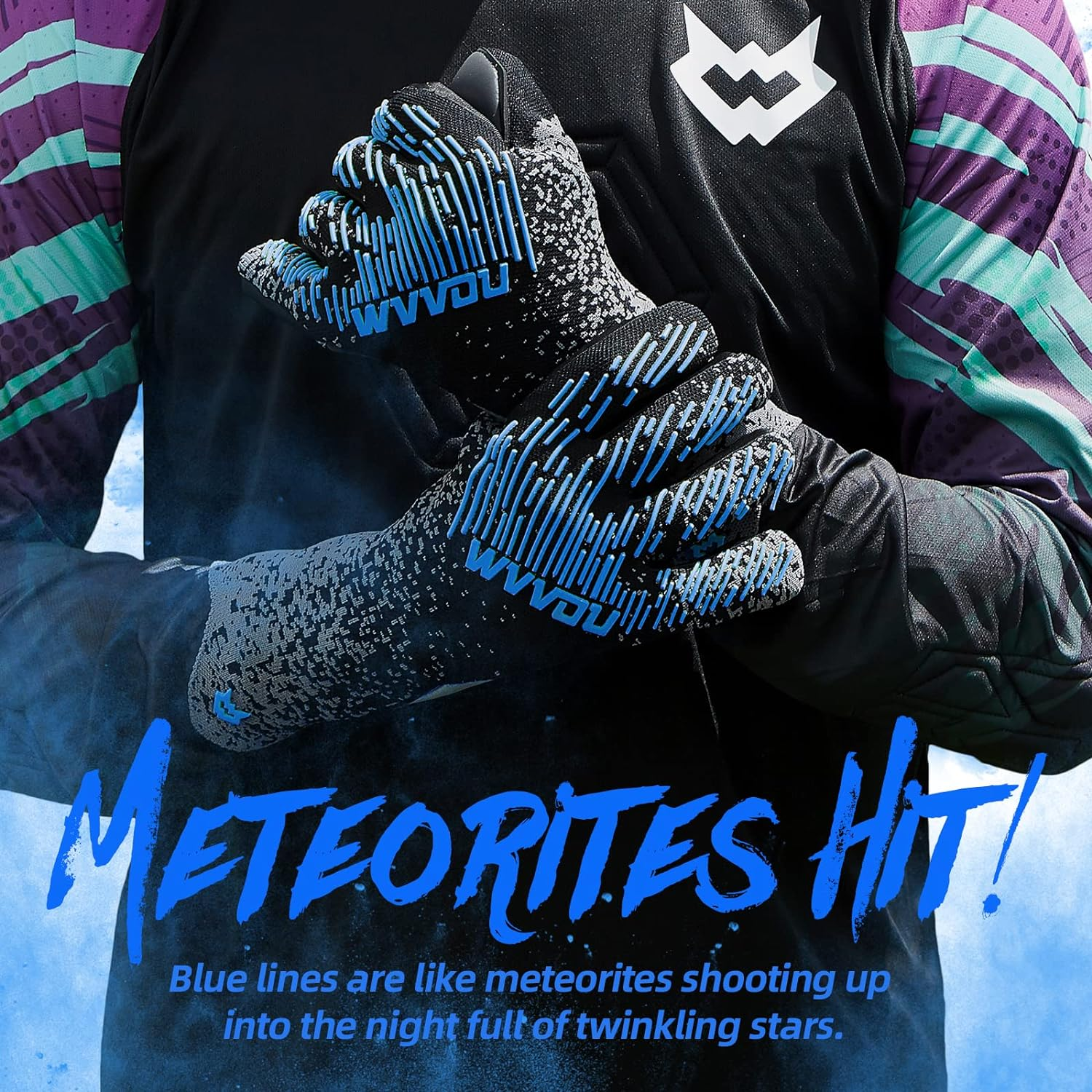 WVVOU Soccer Goalie Gloves Youth Adults, High Performance Goalkeeper Gloves, Breathable Soccer Gloves, 4+3Mm Super Grip for the Toughest Saves image number 5