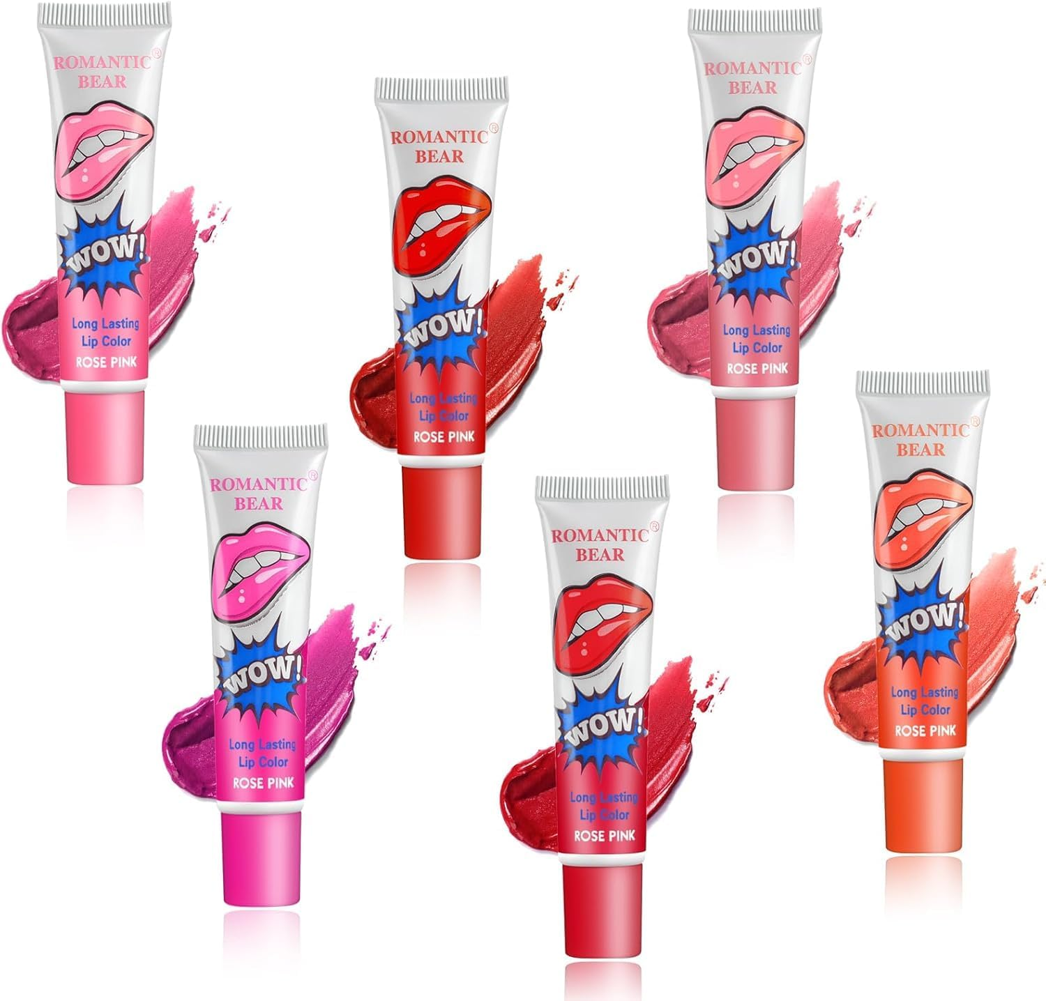 Peel off Lip Stain, 6 Pcs Tattoo Magic Color Lip Gloss Sets, Easy Peel off Lipgloss Set, Long Lasting Peel off Lipstick Kit, Waterproof Peel off Lip Tint Cosmetic Gift Set for Girls image number 3