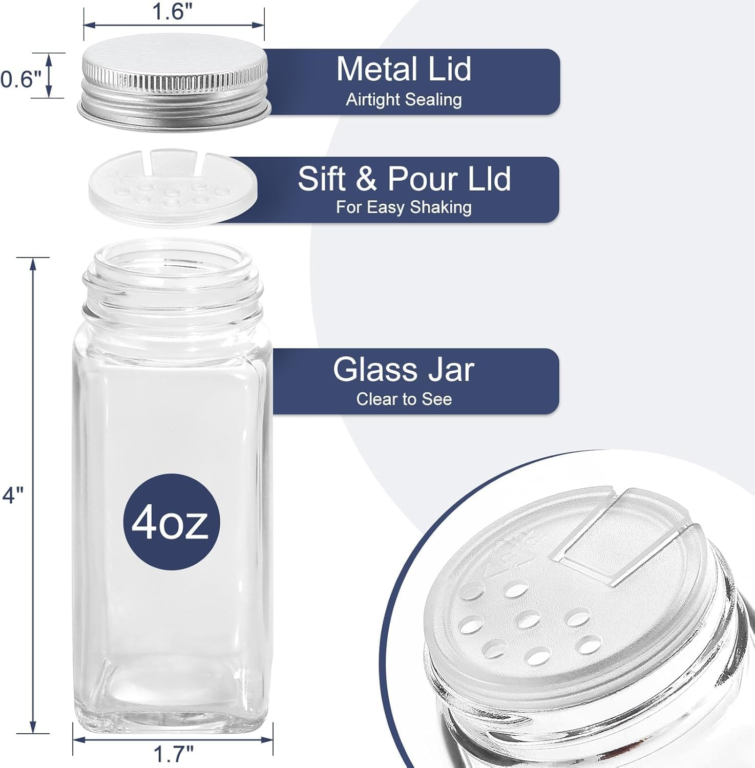 SUPTOP 4 Tier Spice Rack Organizer with 28 Empty Spice Jars, Funnel, Spice Labels, Seasoning Organizer for Countertop, Cabinet, Kitchen, Pantry, Cupboard, 34.5Cm &times; 23.6Cm (W&times;H) image number 1