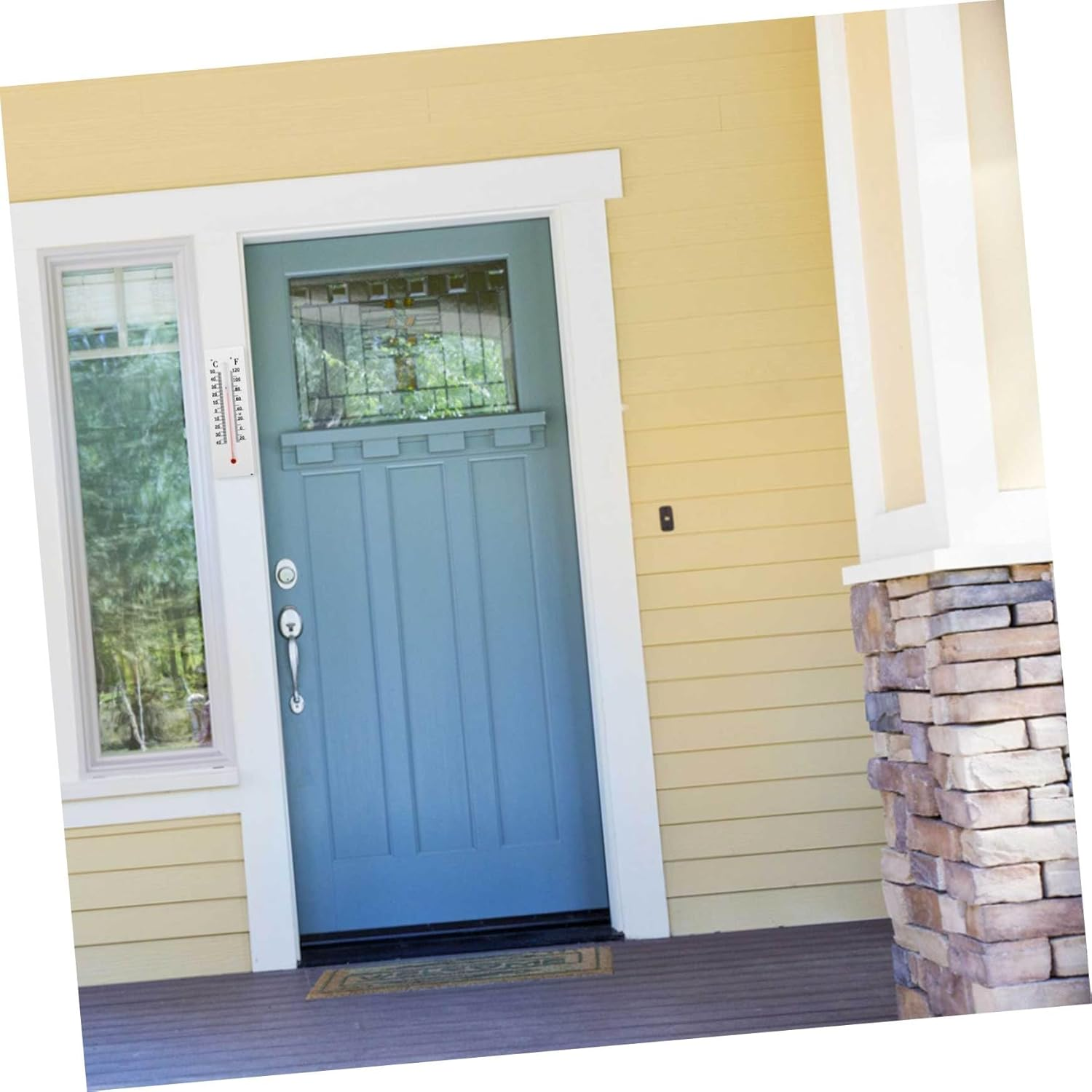 2Pcs Outdoor Thermometer Key Hider Box Weatherproof Key Storage with Temperature Display Plastic Wall-Mounted for Garden and Office Decor