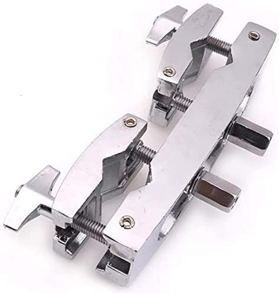 Tuperoymse Drum Clamp 2 Hole Silver Multi Clamp Cymbal Stand Mount Holder for Drums Cymbals Cowbell Accessory image number 4