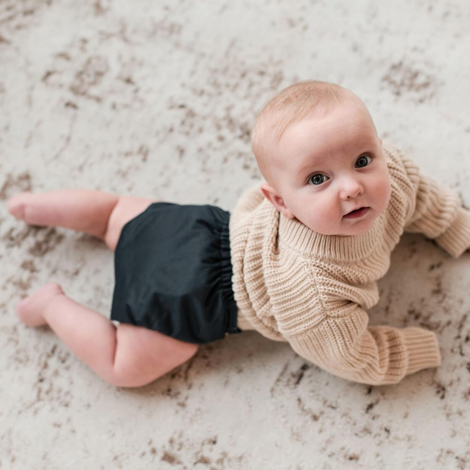 7-Pack Reusable Cloth Diapers with AWJ Interior &ndash; Includes 14 Absorbent Inserts and 1 Wet Bag &ndash; Adjustable, Waterproof, and Washable (Midnight Cozy, Cotton Inserts) image number 5