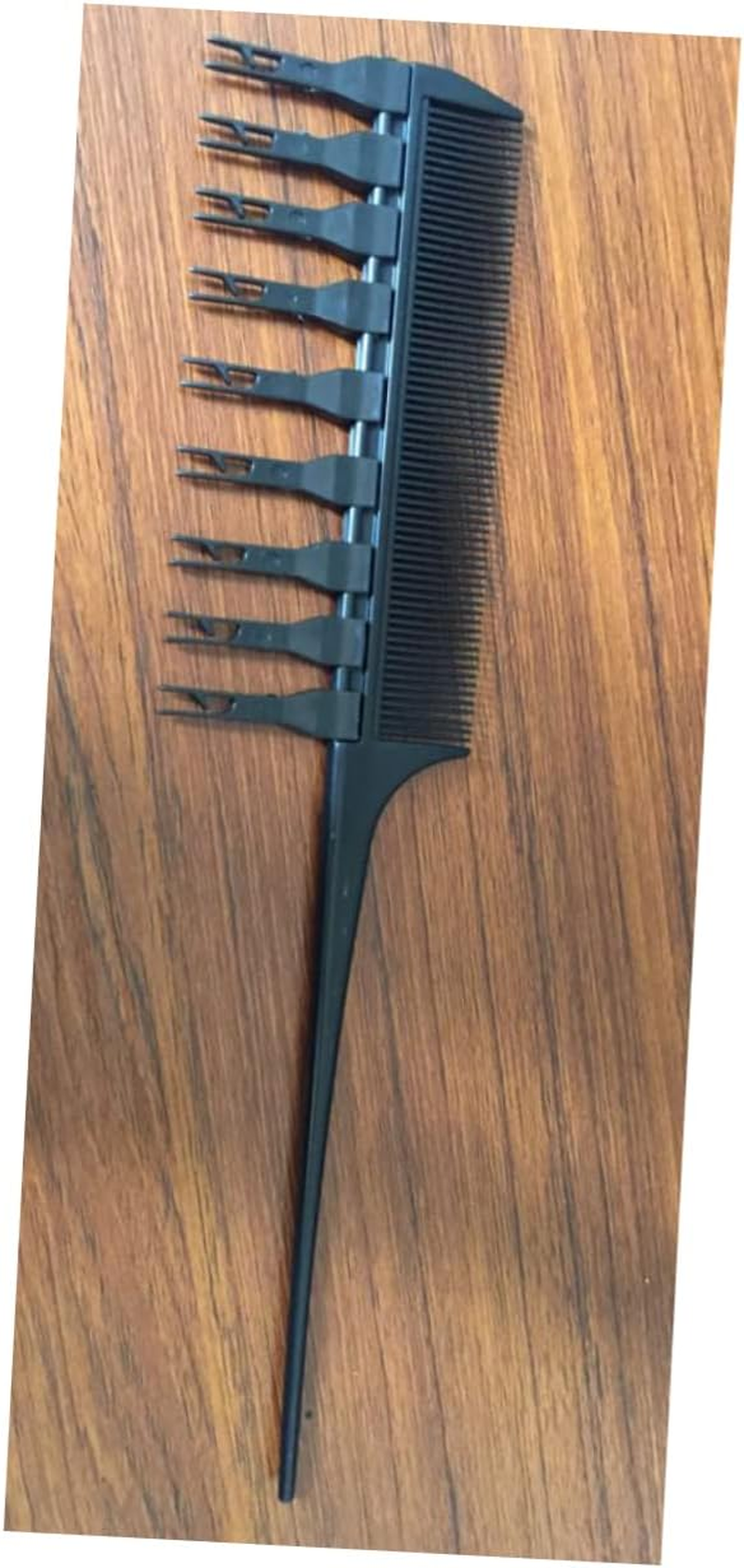 Vaguelly Hair Dye Comb with Hook Black Hair Coloring Brush Long Handle Salon Tint Tool for Even Color Application and Easy Use - Black image number 4