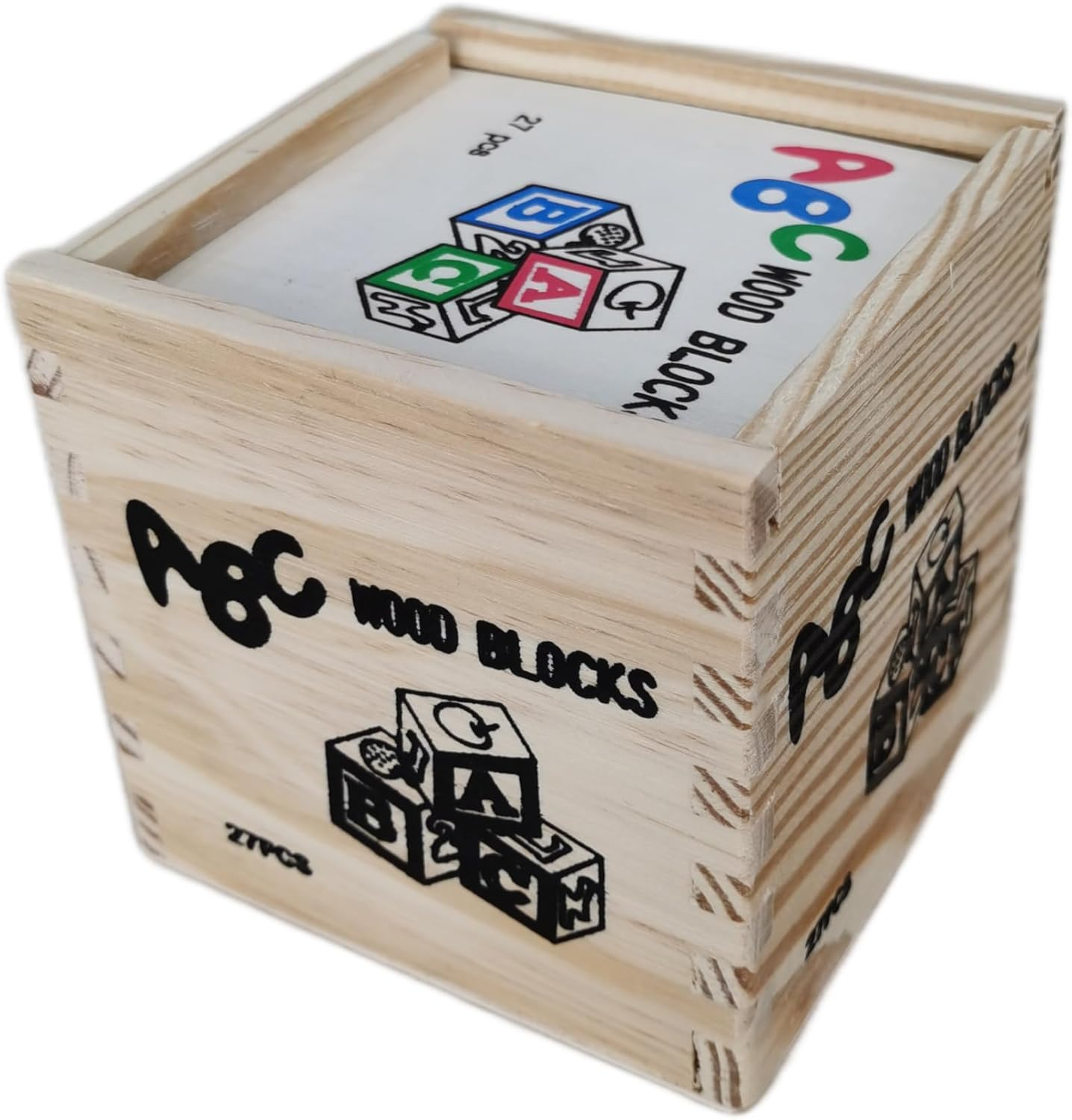 Wooden Baby Block Set with Alphabet Numbers Patterns for Preschool Learning, Toddler Montessori Educational Wooden Toys for Baby Boys or Girls Gift, Wood ABC Letter Blocks & 123 Number Blocks image number 1