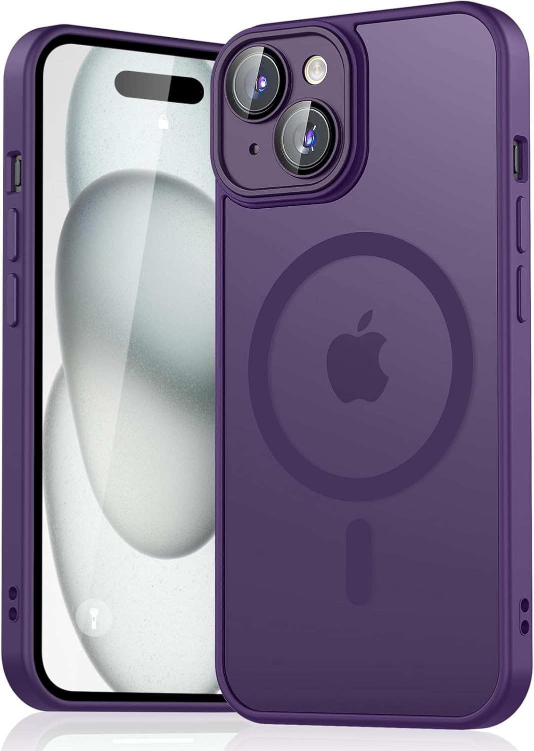 Magnetic Case for Iphone 15 Case, [Compatible with Magsafe] Drop Protection Skin-Friendly Shockproof Protective Translucent Matte Case Cover for Iphone 15