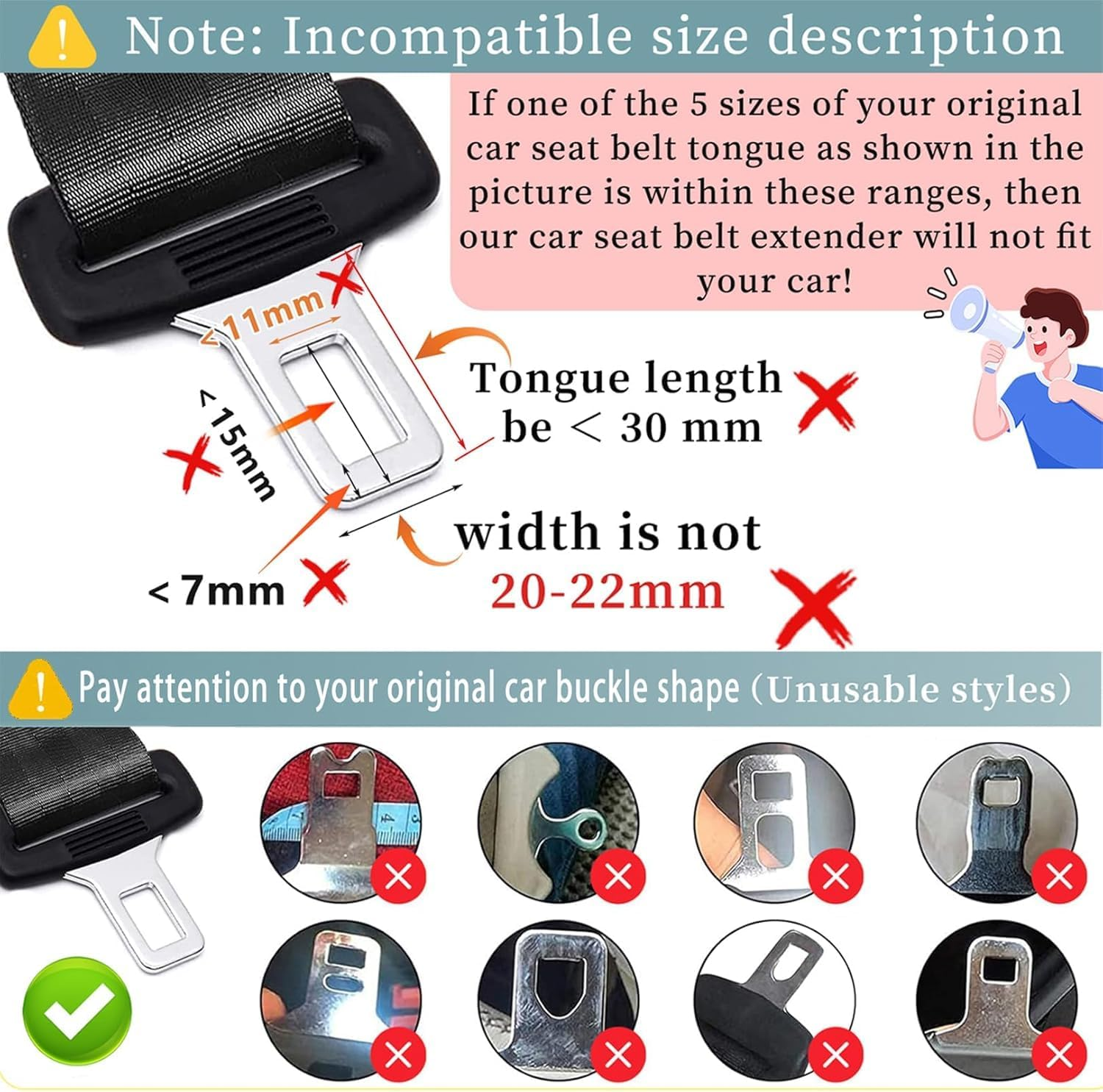 2Pc Car Seat Belt Pads (10.7CM) - 10.7Cm image number 6