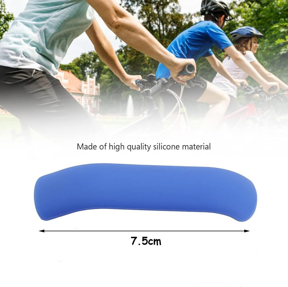 Lyhaogao 2 Pairs Anti-Slip Brake Lever Grips, Universal Bike Brake Handle Cover for Mountain and Road Bicycles, Durable Silicone Sleeve Protector for Enhanced Grip and Safety (Black/Red/White/Blue)