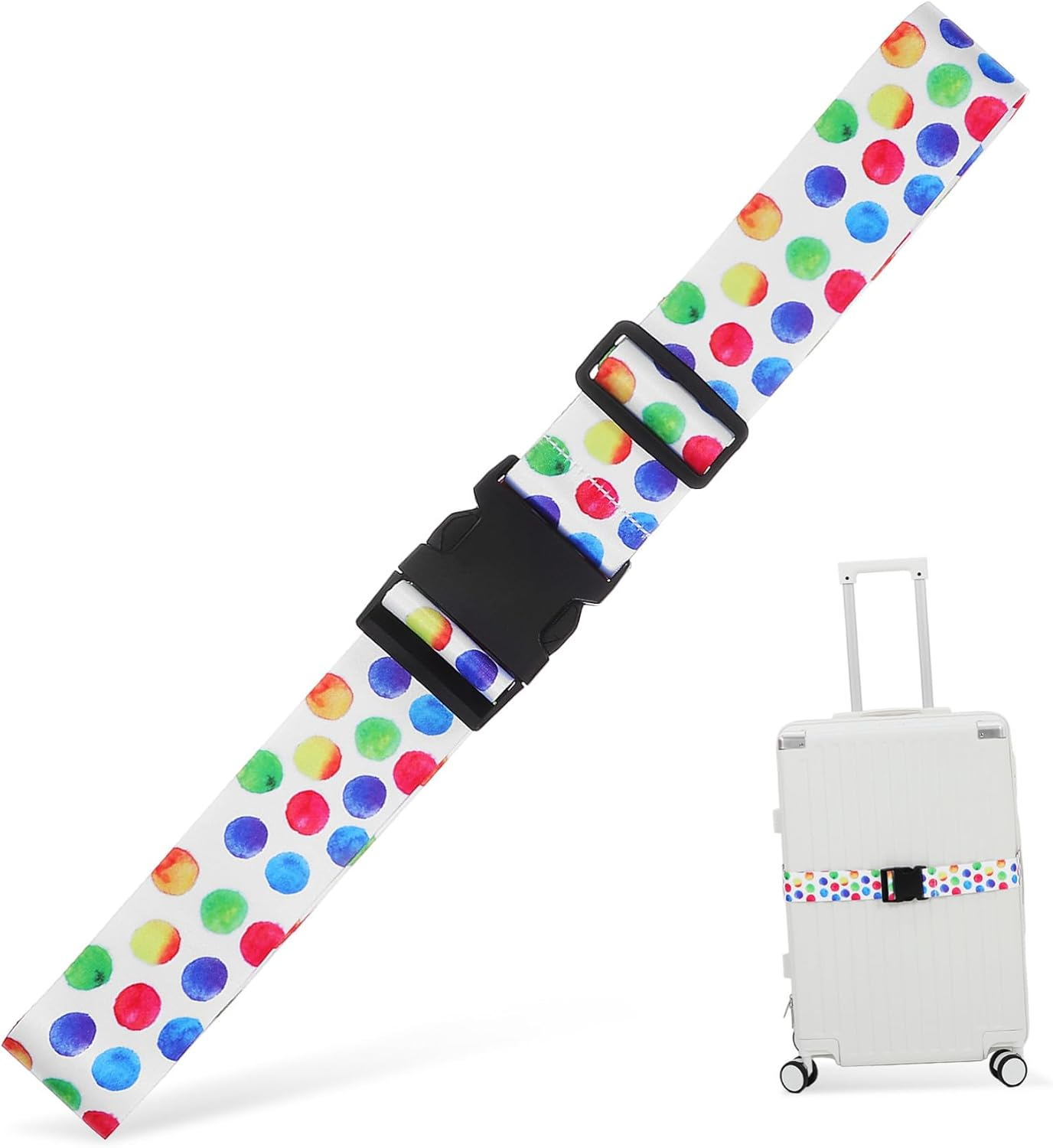 OKUMEYR Luggage Belt Blue Foldable Luggage Strap Neoprene Suitcases Portable Lock Extender Grips Lightweight Brown Travel Buckle Stretchy Polyester image number 3