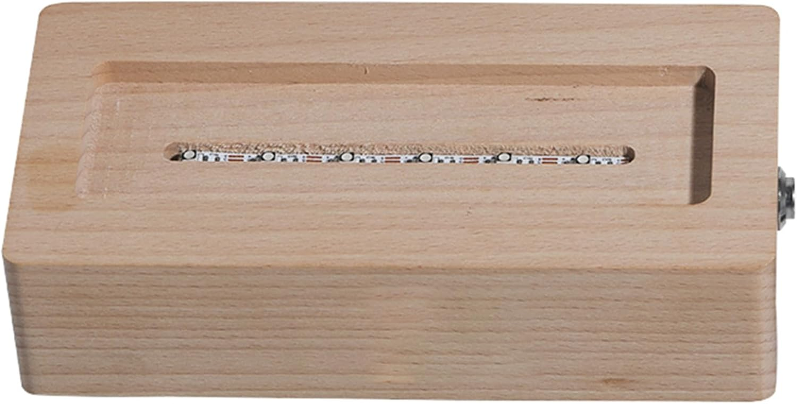 Crystify Rectangle LED Light Stand, Touch-Activated LED Base with Color-Changing Lights, USB Rechargeable Lithium Battery, Crafted from Natural Wood, LED Light Display Pedestal image number 2